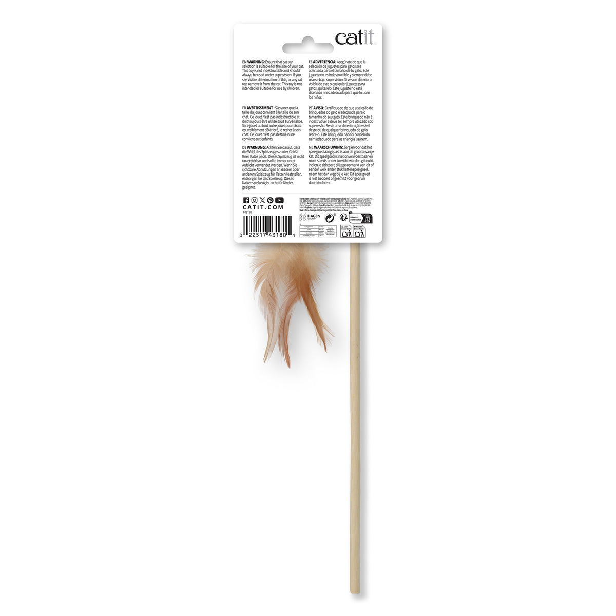 Jouet Catit pour chats, baguette avec poisson et plume - La niche&amp;moi