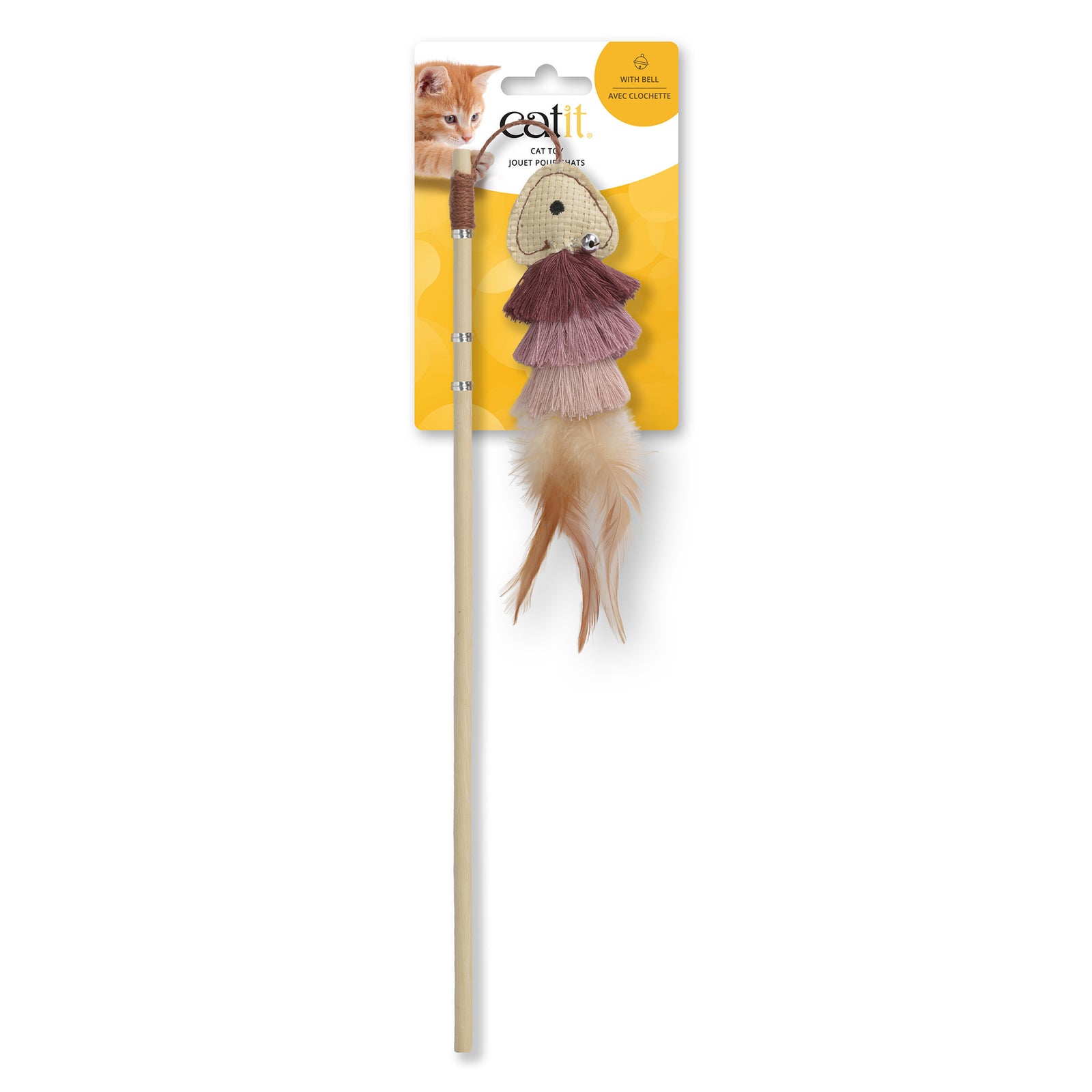 Jouet Catit pour chats, baguette avec poisson et plume - La niche&moi