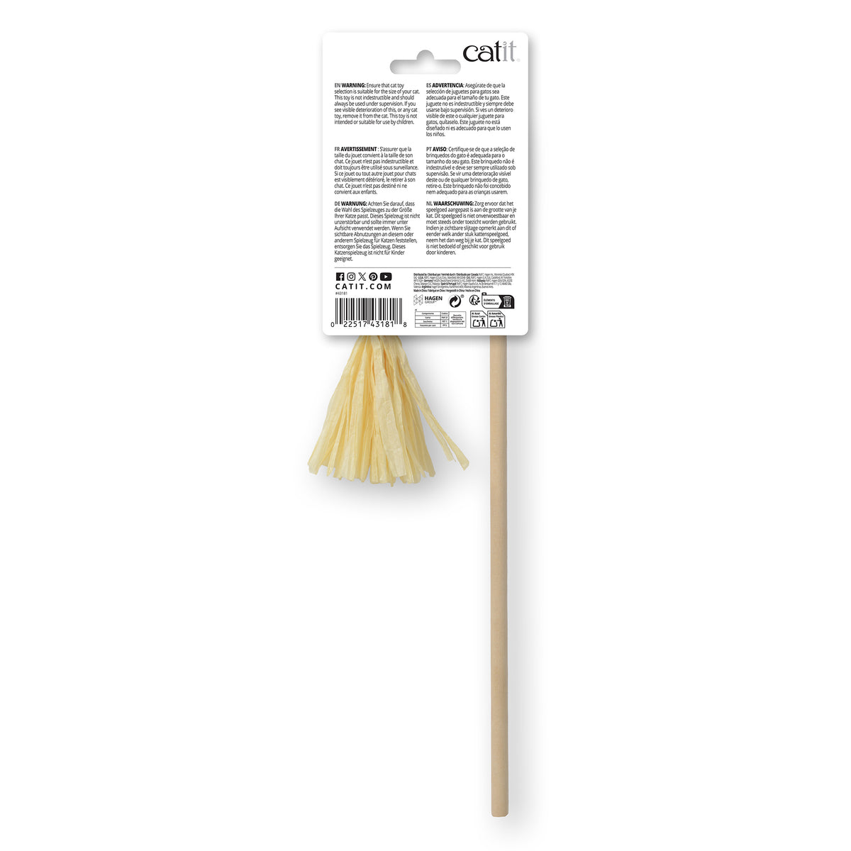 Jouet Catit pour chats, baguette avec rouleau en carton - La niche&amp;moi