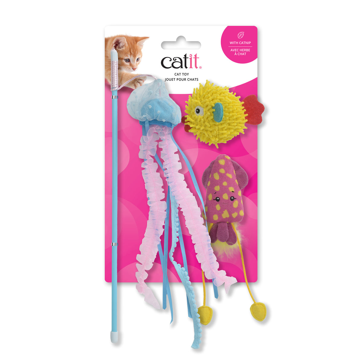Jouet Catit pour chats, créatures de la mer, paquet de 3 - La niche&amp;moi