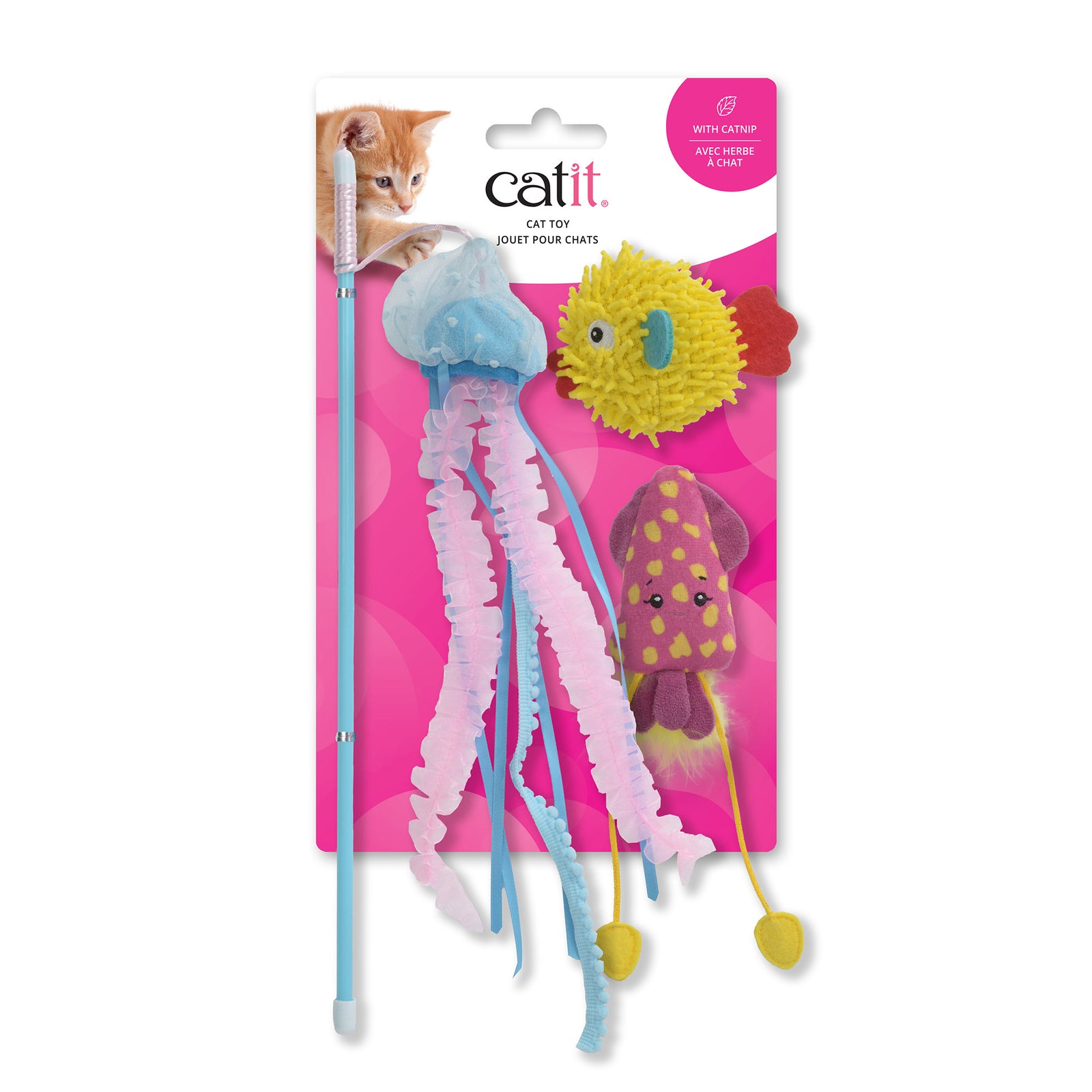 Jouet Catit pour chats, créatures de la mer, paquet de 3 - La niche&moi