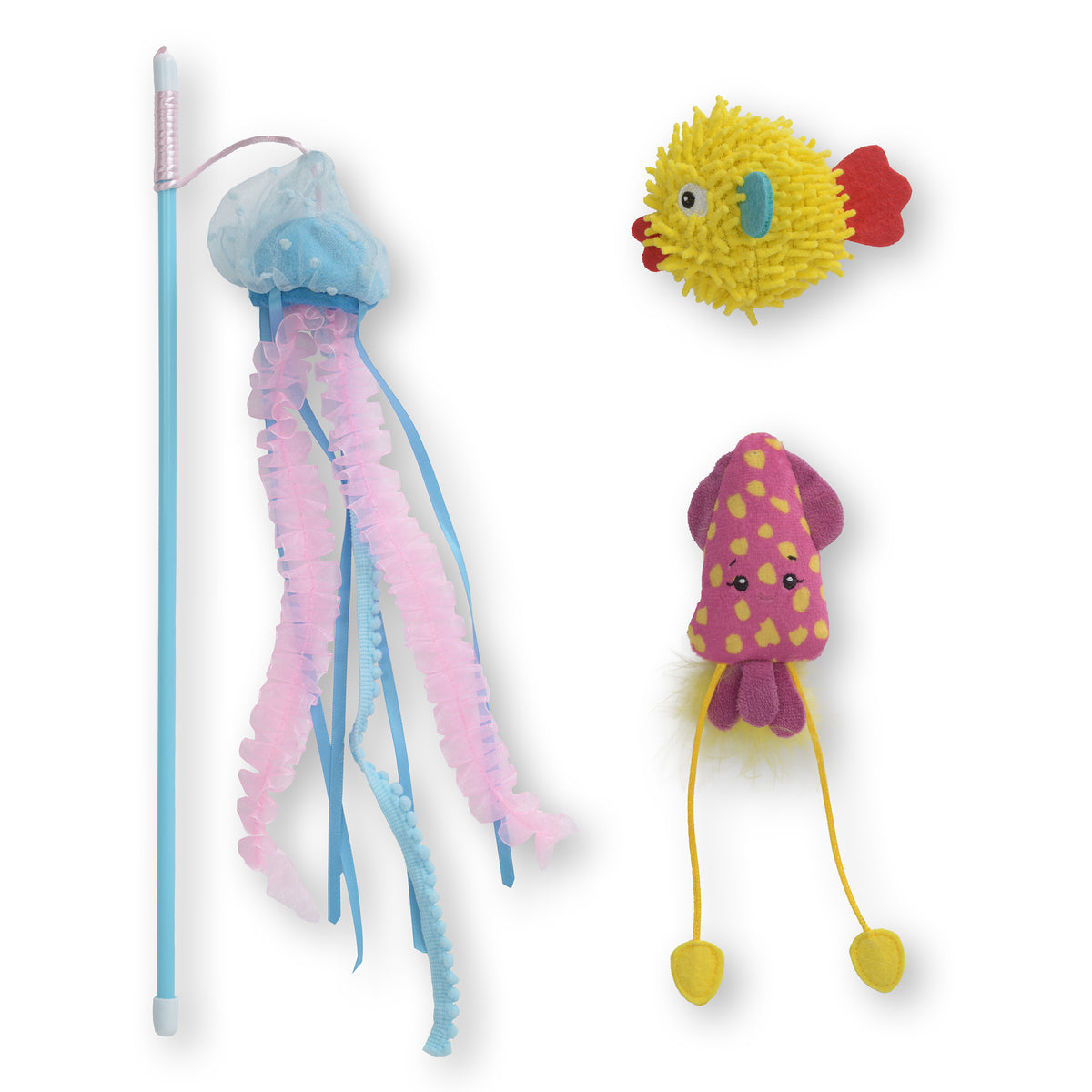 Jouet Catit pour chats, créatures de la mer, paquet de 3 - La niche&amp;moi