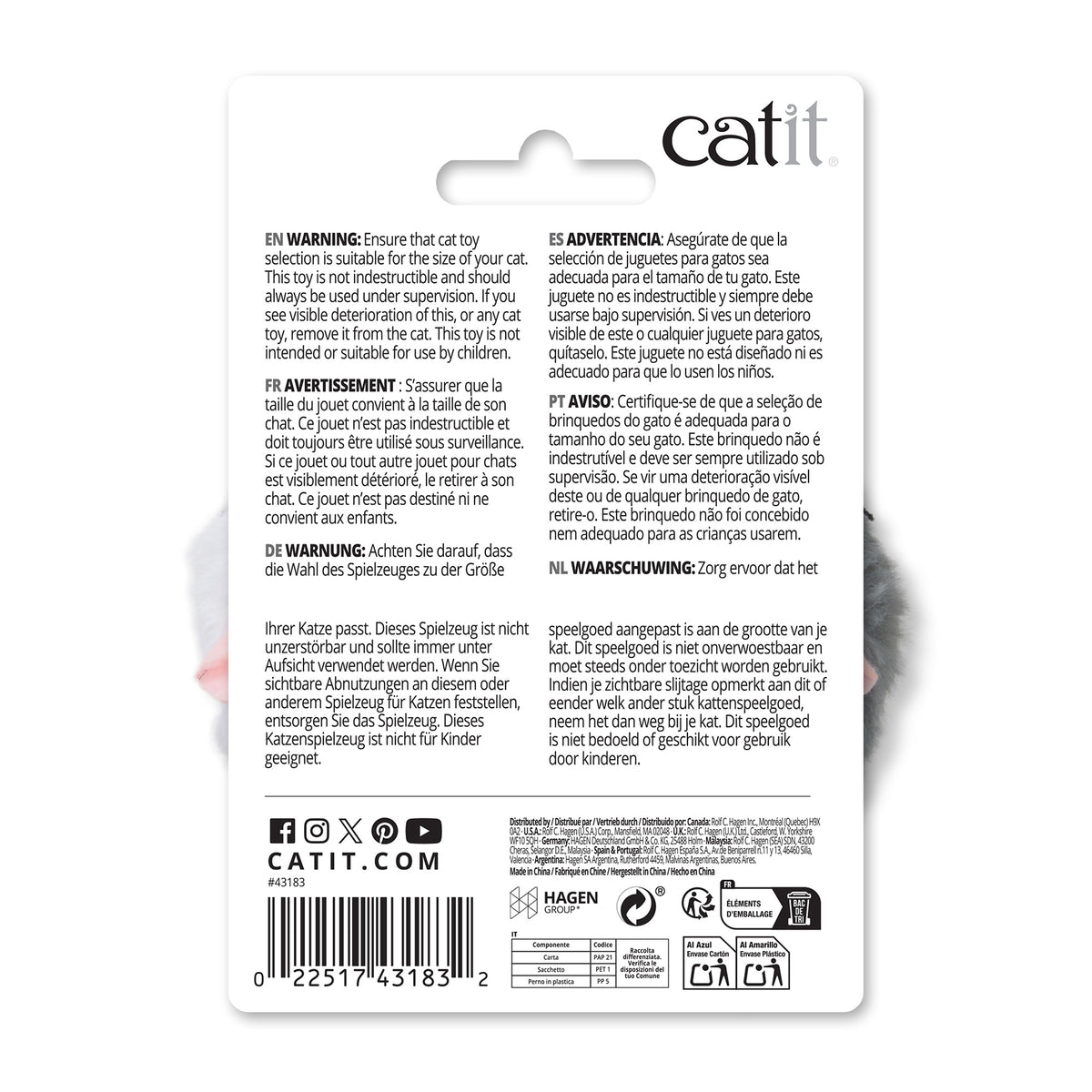 Jouet Catit pour chats, souris, paquet de 2 - La niche&amp;moi