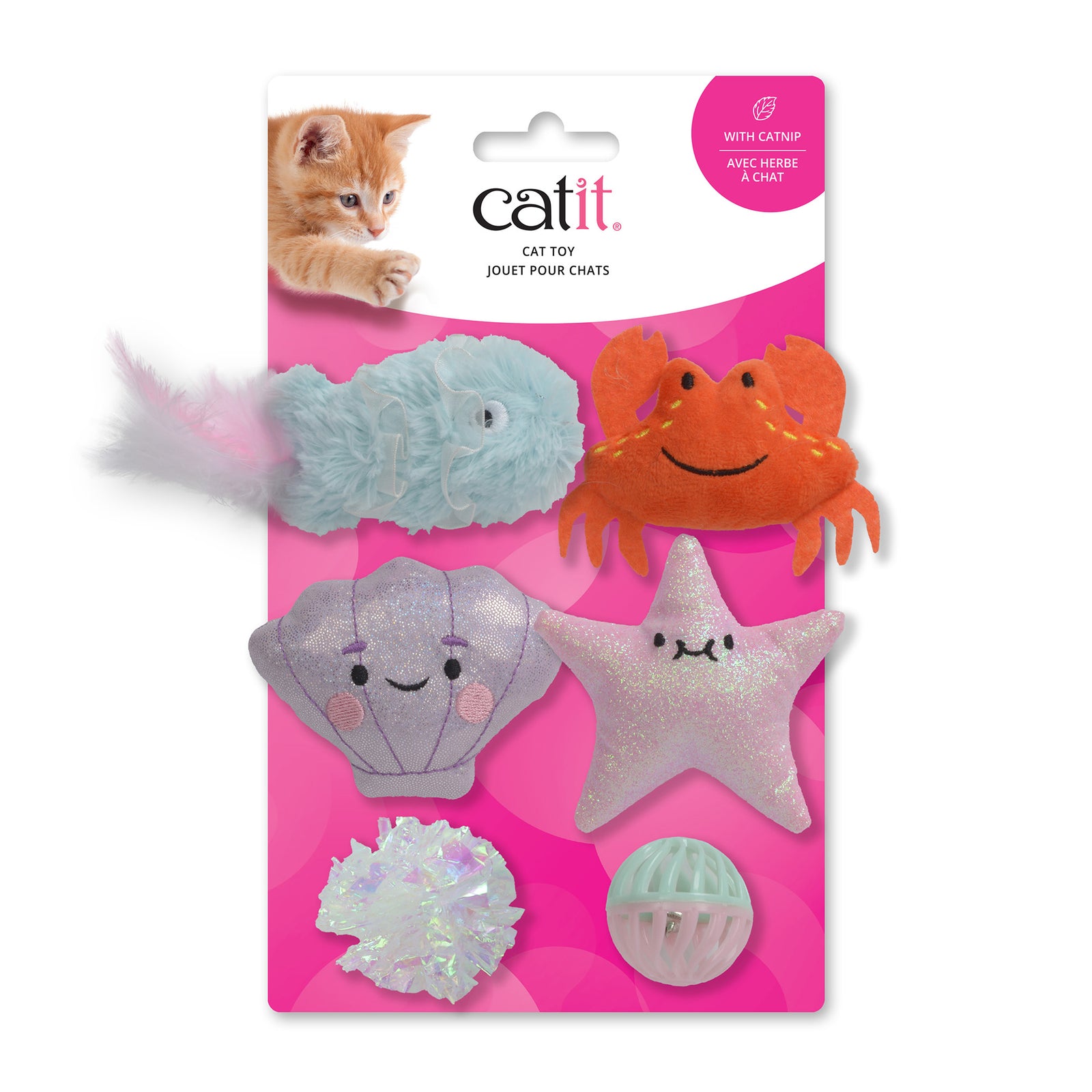 Jouet Catit pour chats, créatures de la mer, paquet de 6 - La niche&moi