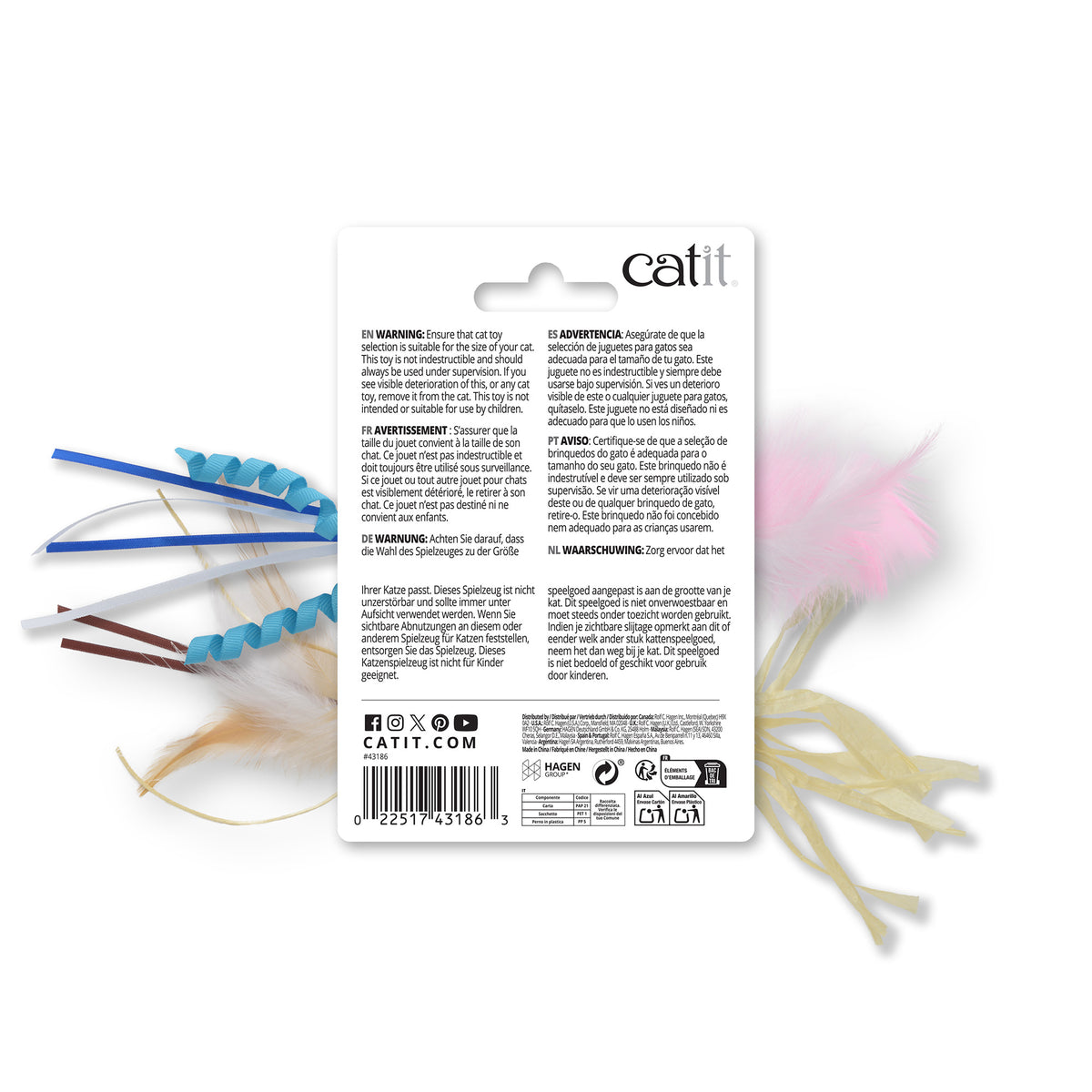 Jouet Catit pour chats, plumes naturelles, paquet de 2 - La niche&amp;moi