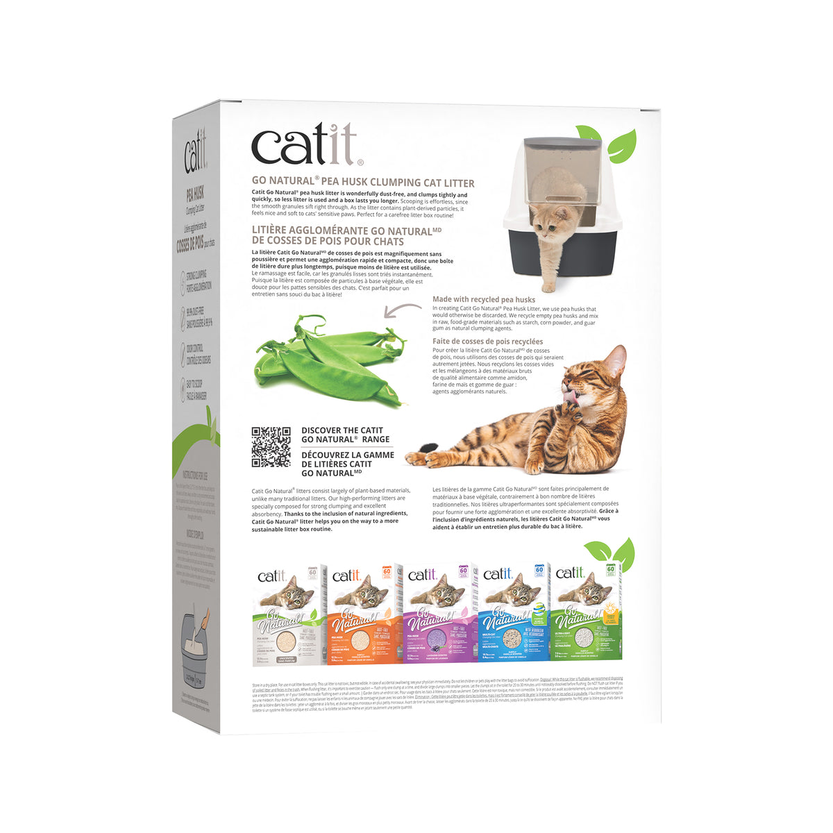 Litière Catit Go Natural de cosses de pois, sans parfum, boîte de 5,6 kg (12,3 lb) - La niche&amp;moi