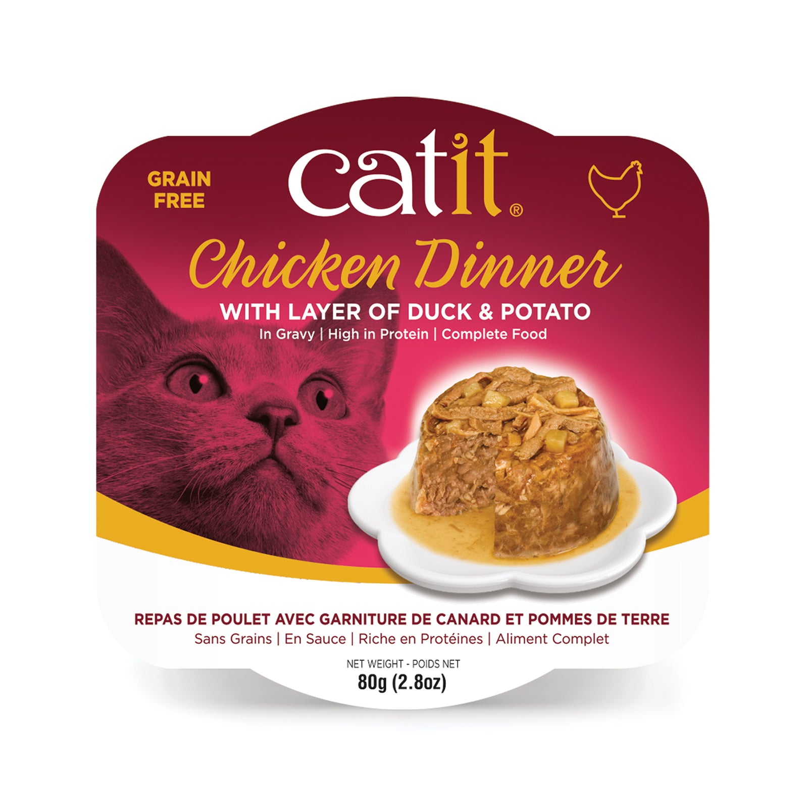 Repas de poulet Catit avec canard et pommes de terre, 80 g (2,8 oz) - La niche&moi