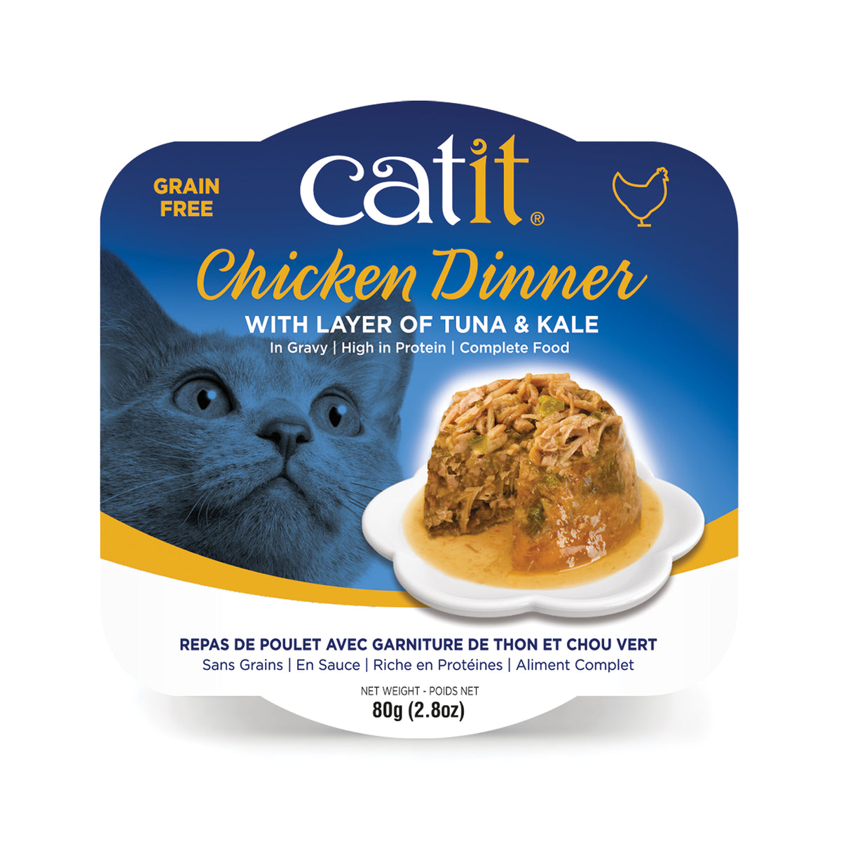 Repas de poulet Catit avec thon et chou vert, 80 g (2,8 oz) - La niche&amp;moi