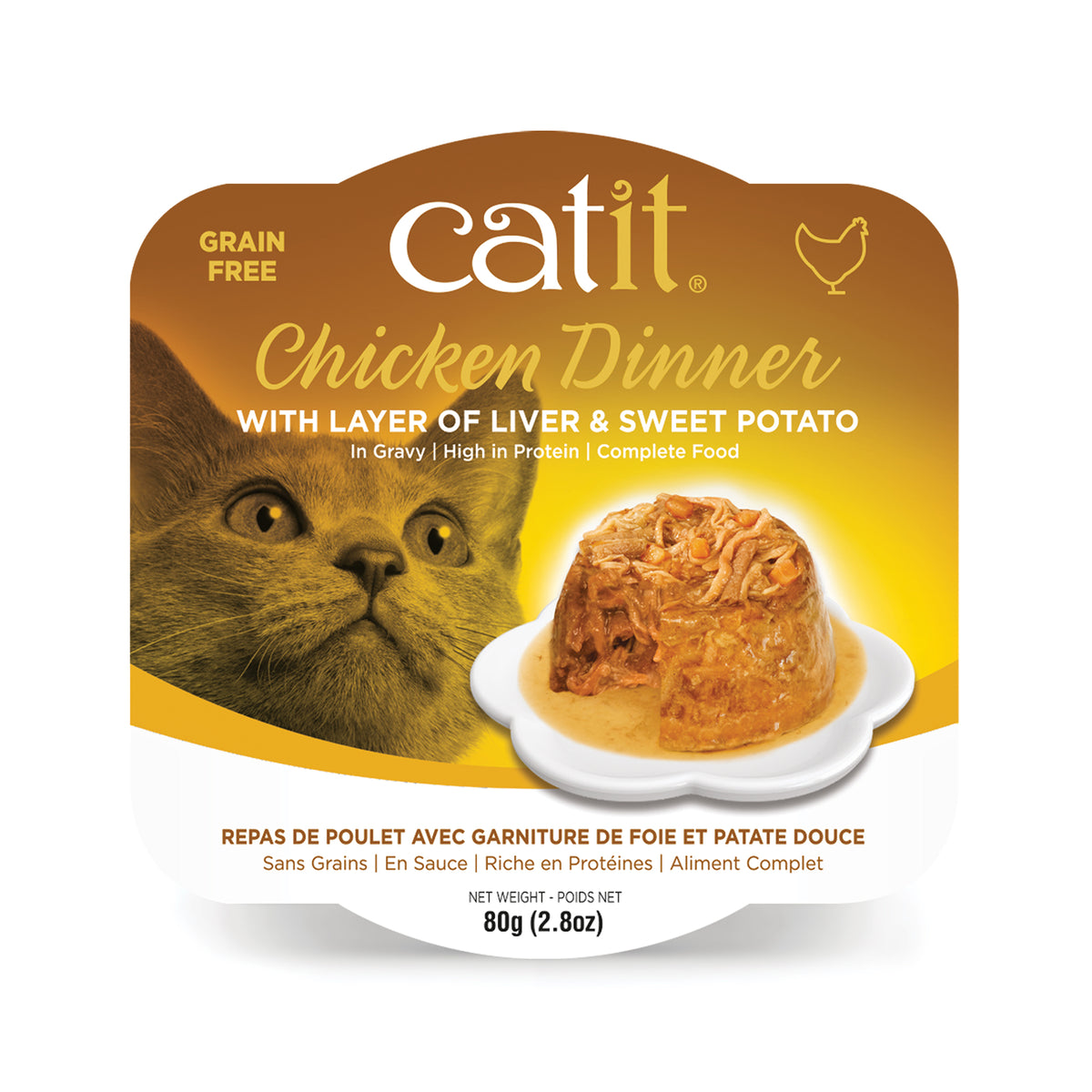 Repas de poulet Catit avec foie et patate douce, 80 g (2,8 oz) - La niche&amp;moi