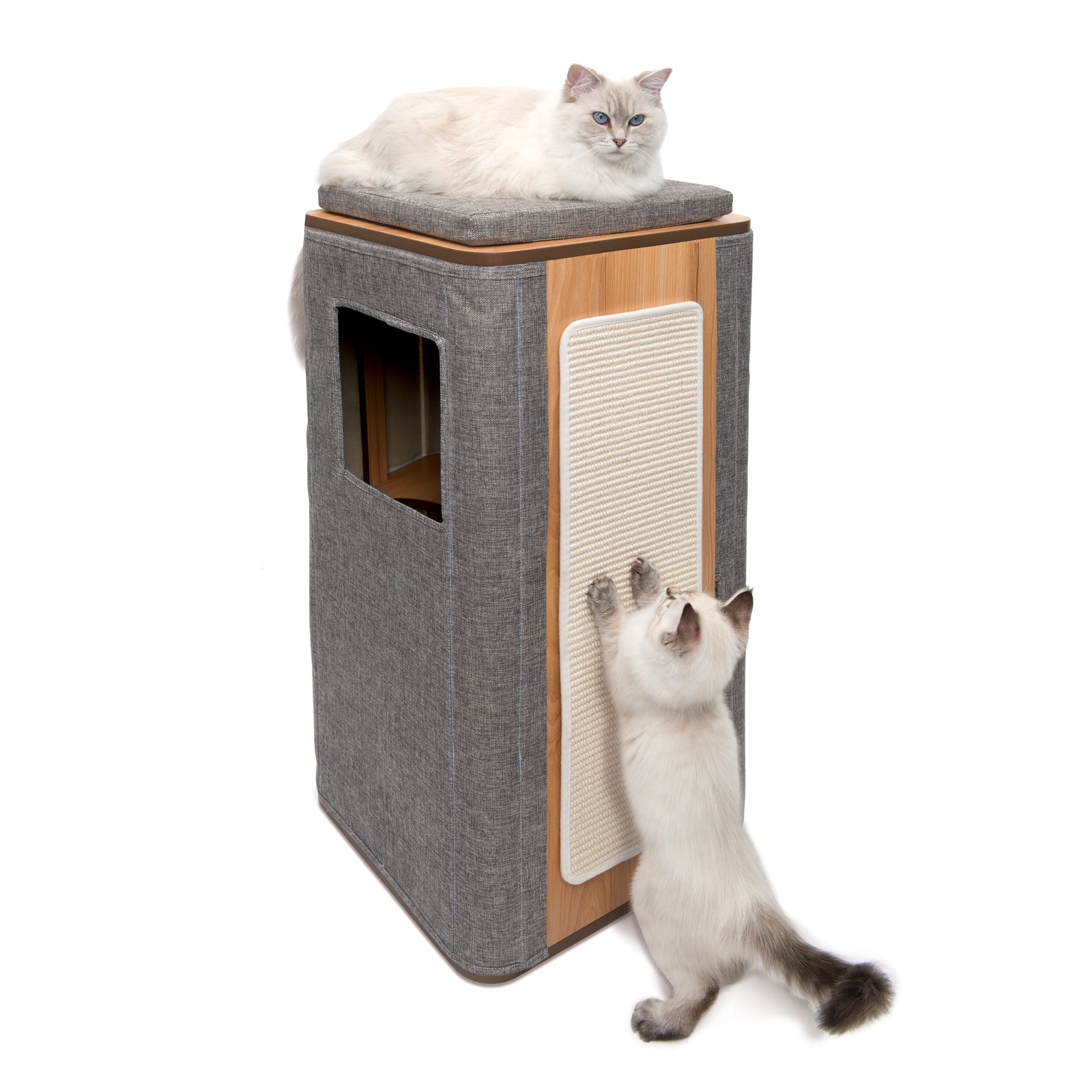 Meuble Cubo Tower Vesper pour chats, 42,5 x 42,5 x 87,5 cm (17 x 17 x 34 po) - La niche&moi