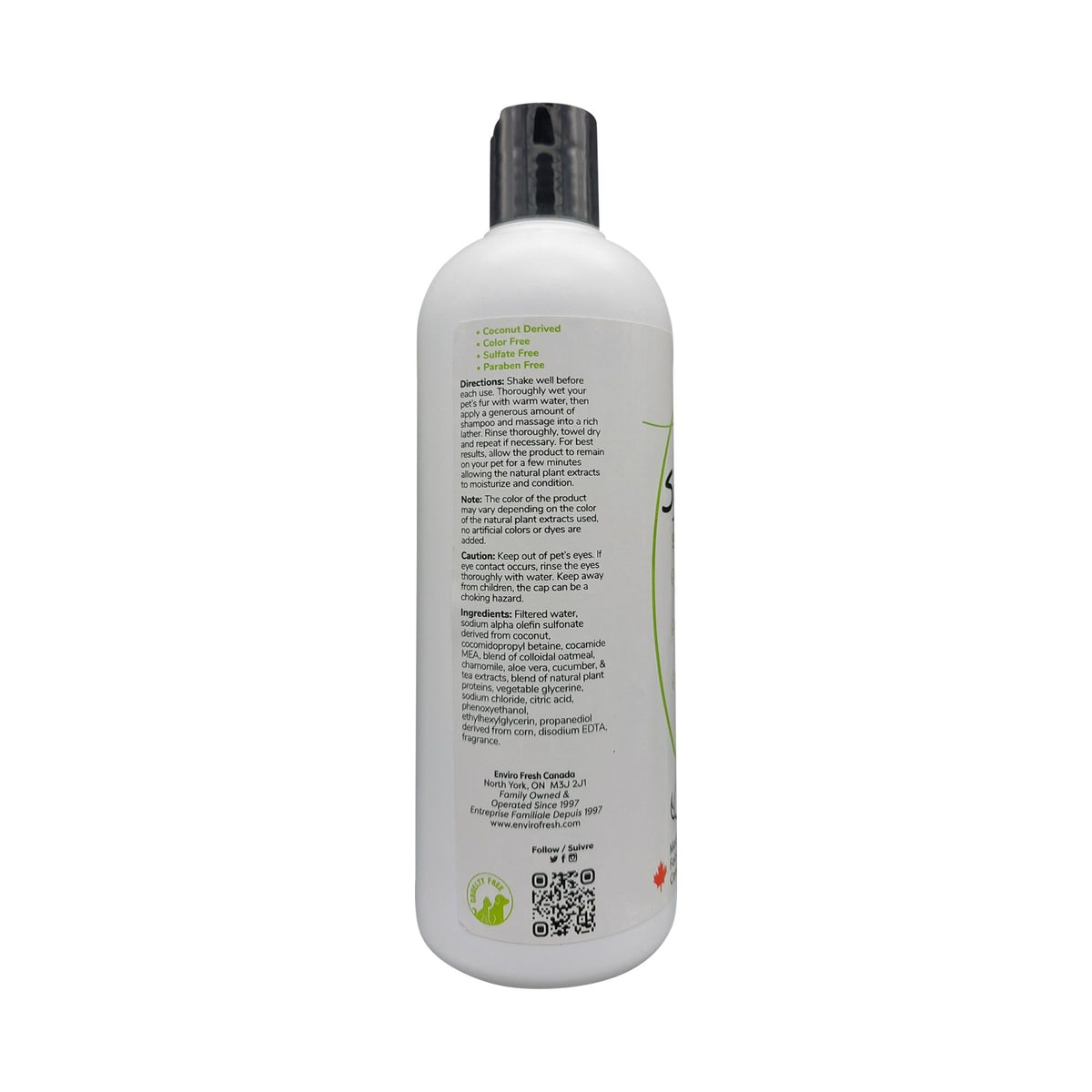 Envirofresh Shampoing Pour Chien, 4 En 1 - Thé Blanc &amp; Concombre 380ml - La niche&amp;moi
