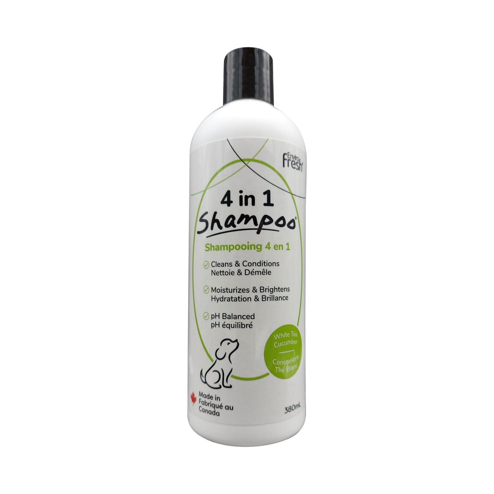 Envirofresh Shampoing Pour Chien, 4 En 1 - Thé Blanc & Concombre 380ml - La niche&moi