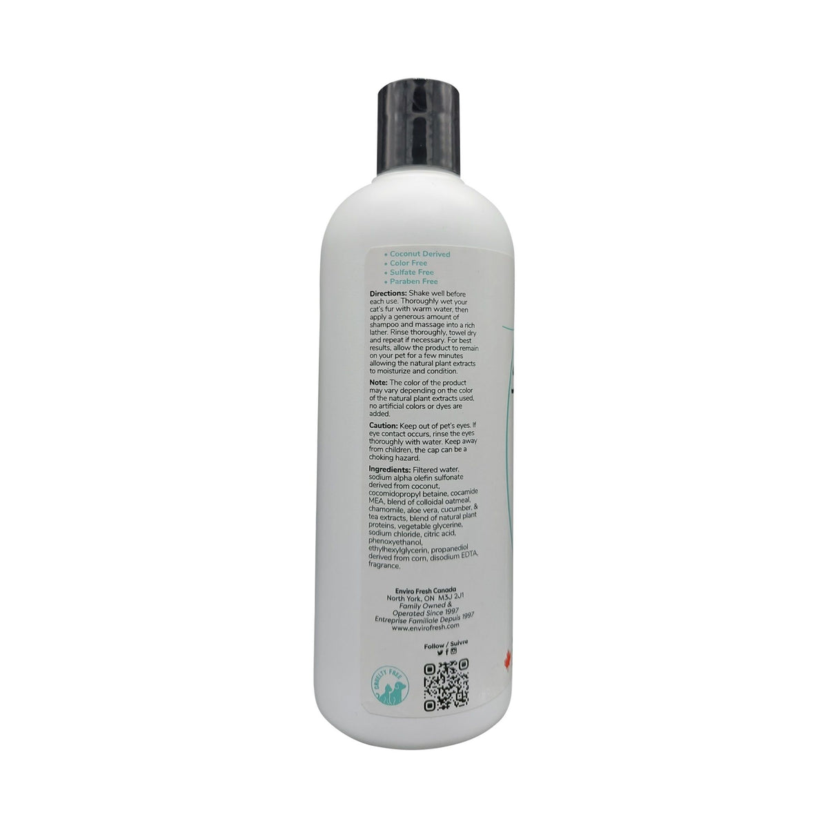 Envirofresh Shampoing Pour Chat, 4 En 1 - Lavande &amp; Camomille 380ml - La niche&amp;moi