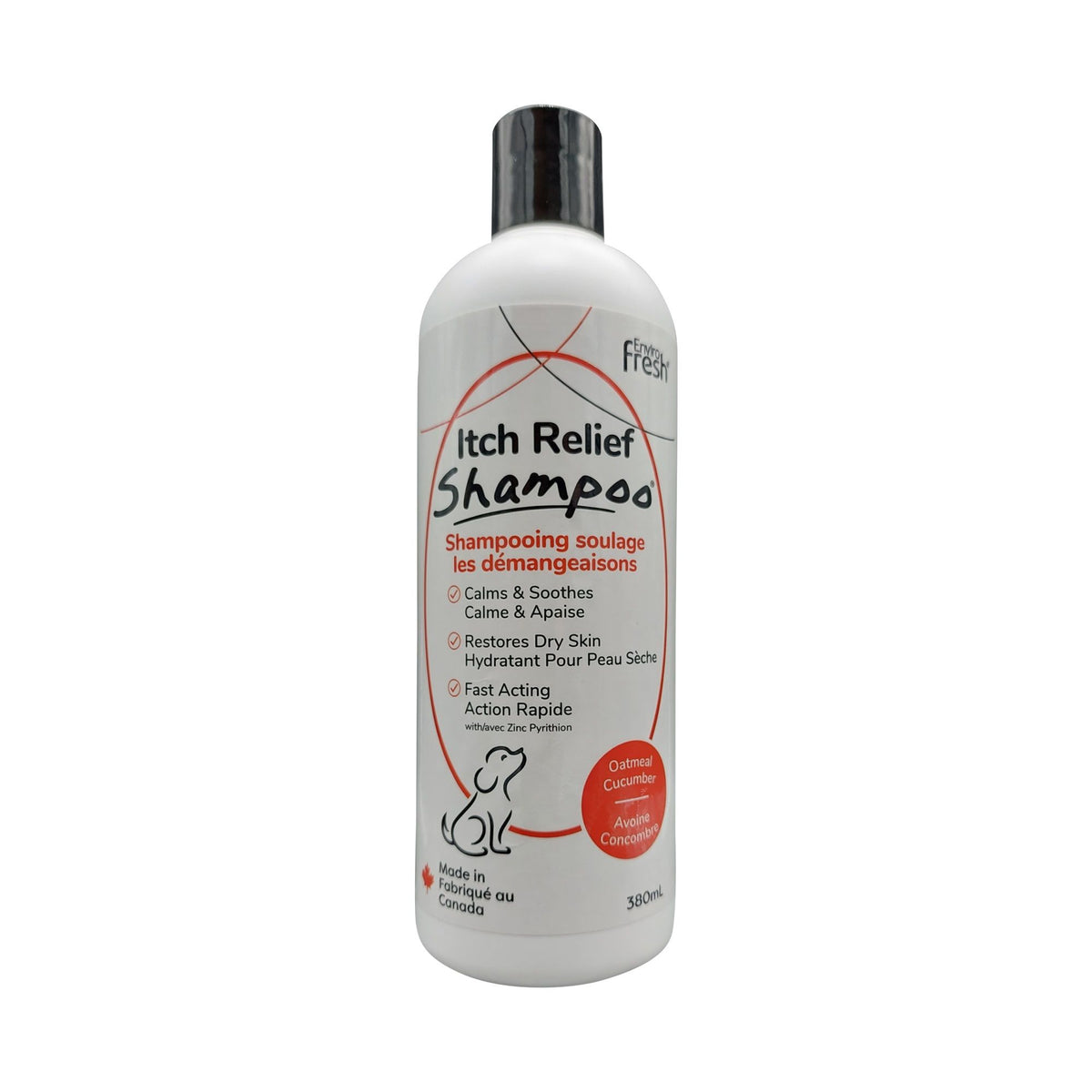 Envirofresh Shampoing Pour Chien, Anti-démangeaisons à L&#39;avoine &amp; Pyrithione De Zinc 380ml - La niche&amp;moi