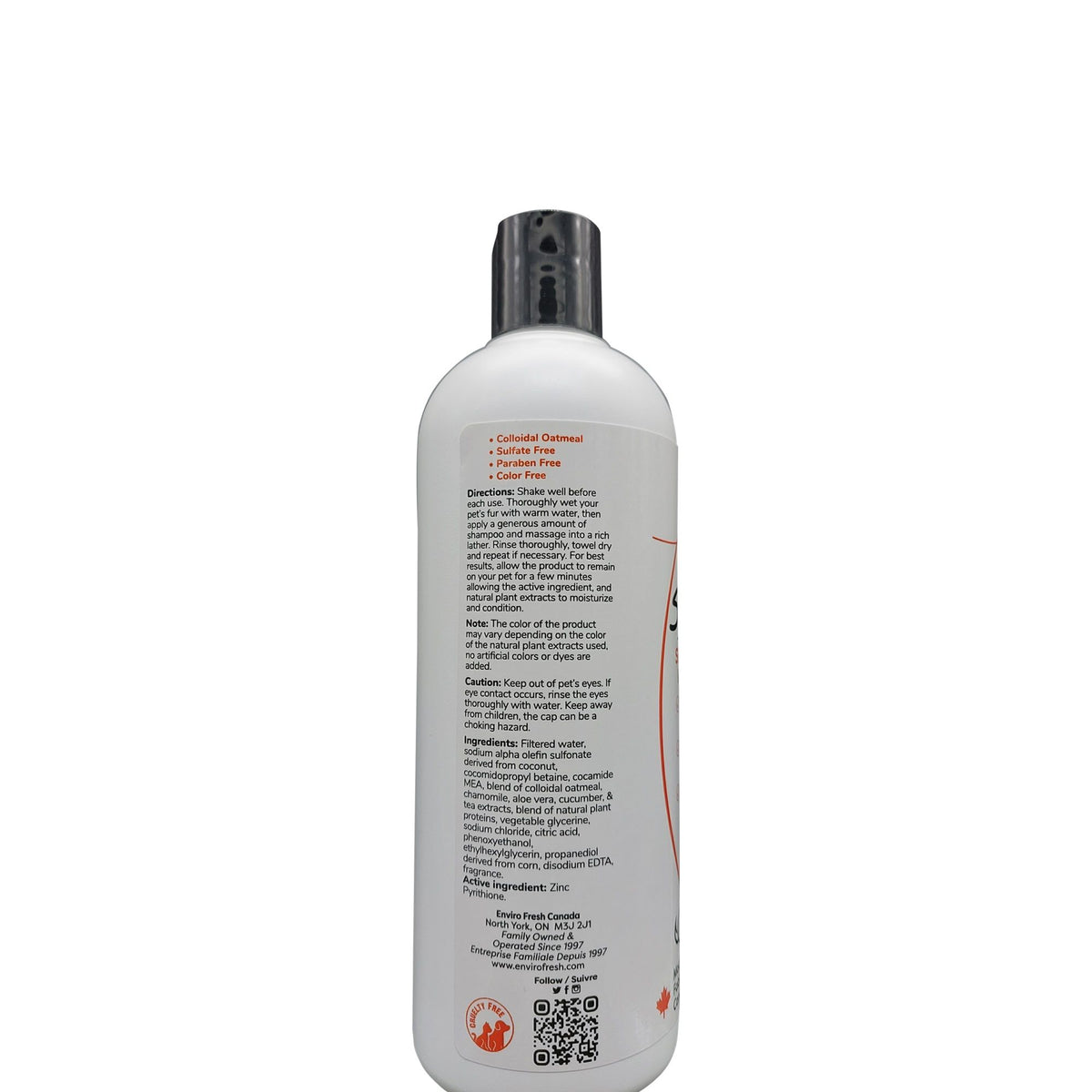 Envirofresh Shampoing Pour Chien, Anti-démangeaisons à L&#39;avoine &amp; Pyrithione De Zinc 380ml - La niche&amp;moi