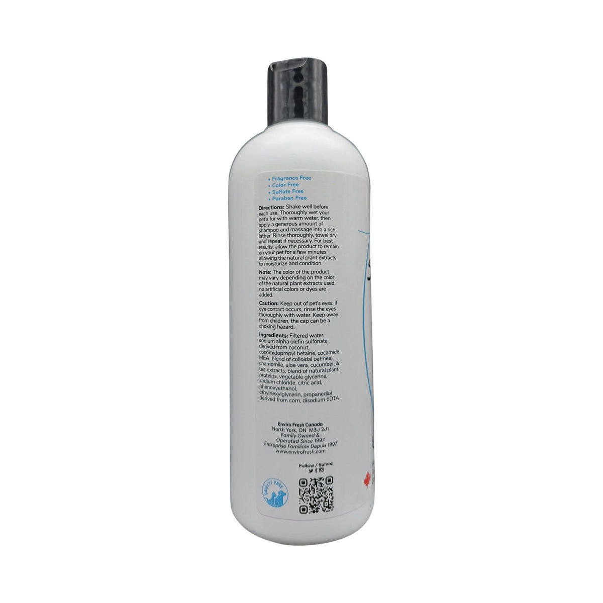 Envirofresh Shampoing Pour Chien, Hypoallergénique, Sans Parfum &amp; Sans Couleur 380ml - La niche&amp;moi