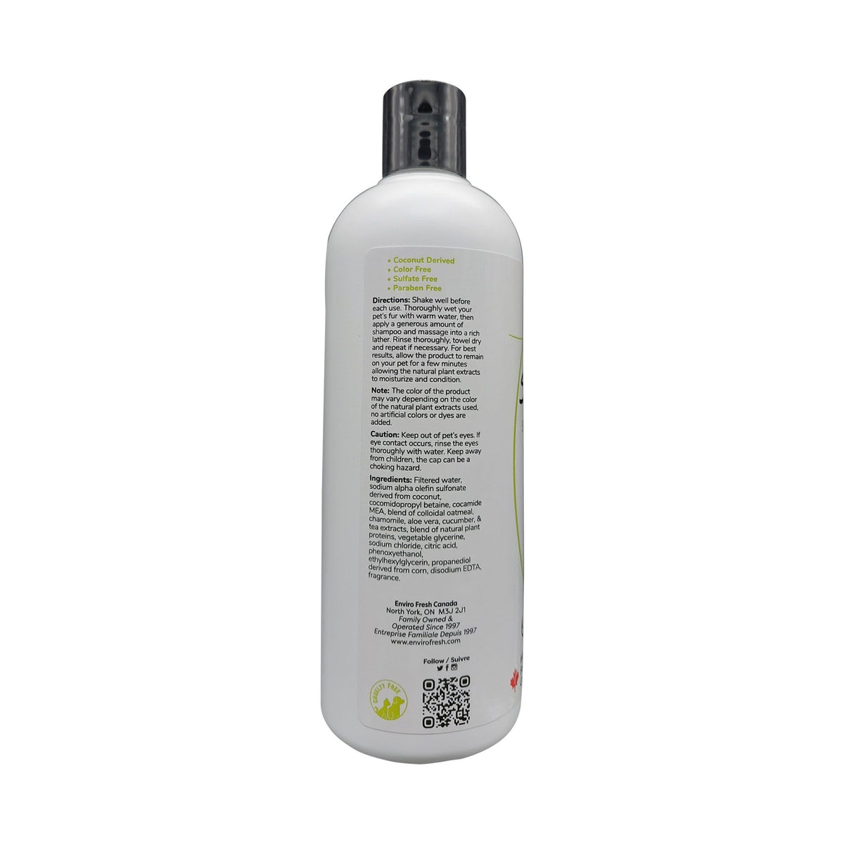 Envirofresh Shampoing Pour Chien, Brillance à Base D&#39;aloès &amp; Thé Blanc 380ml - La niche&amp;moi
