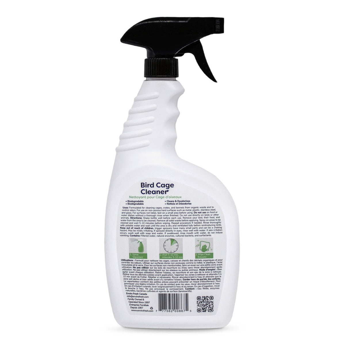Envirofresh Nettoyant Pour Cage D'oiseaux 950ml - La niche&amp;moi