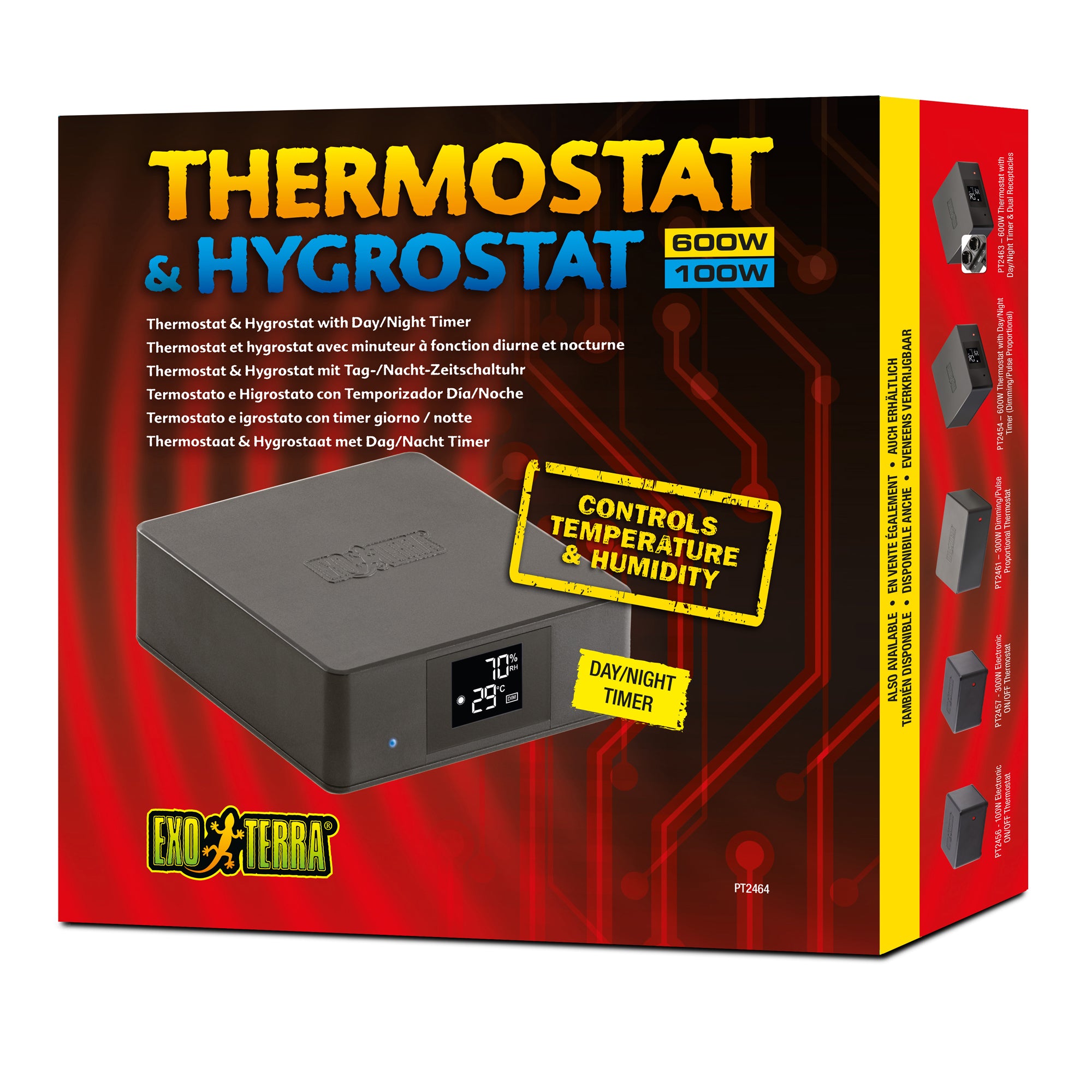 Thermostat (600W)/hygrostat (100W) Exo Terra avec minuteur, diurne et nocturne