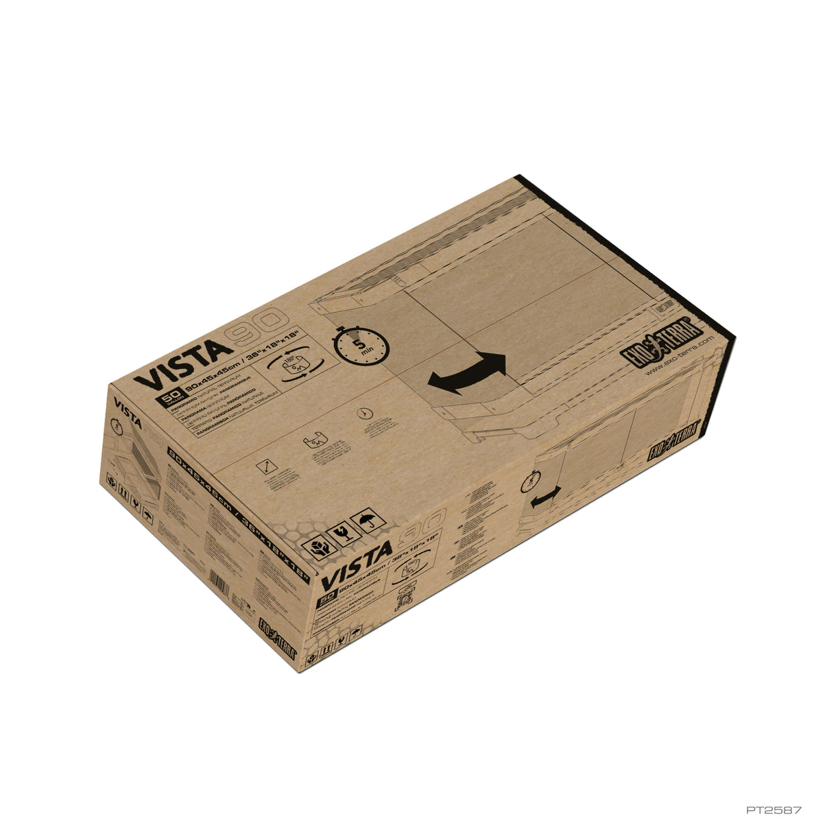 Terrarium naturel panoramique Vista 90 Exo Terra, 90 x 45 x 45 cm (36 x 18 x 18 in)