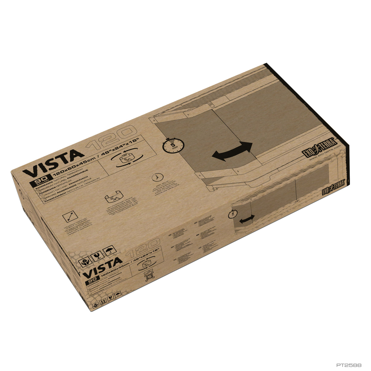 Exo Terra Vista 120 - Panoramic Natural Terrarium - 120 x 60 x 45 cm (48 x 24 x 18 in)