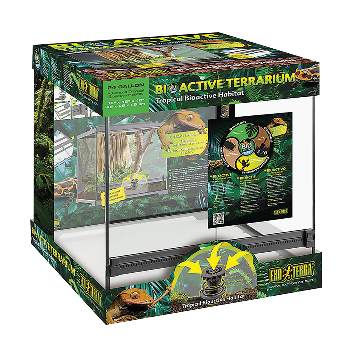 Terrarium Exo Terra, Habitat avancé pour amphibiens, petit/large, 45 x 45 x 45 cm (18 x 18 x 18 po) - La niche&amp;moi