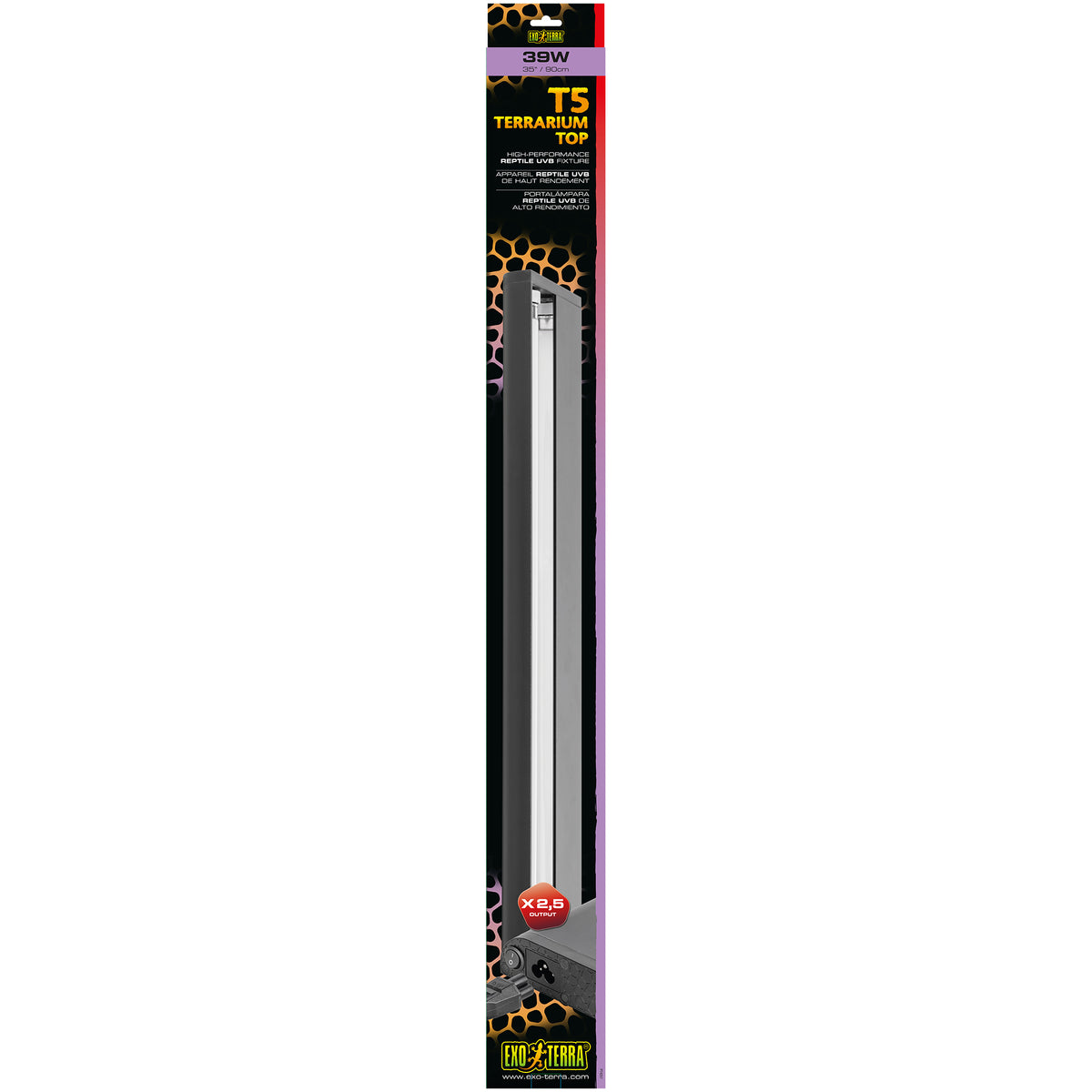 Couvercle d’éclairage T5 Reptile UVB Exo Terra à rendement très élevé, 39 W, 90 cm (35 po) - La niche&amp;moi