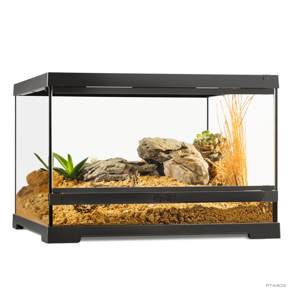 Terrarium professionnel Exo Terra, habitat avancé naturel, petit/bas, 45 x 45 x 30 cm - La niche&amp;moi