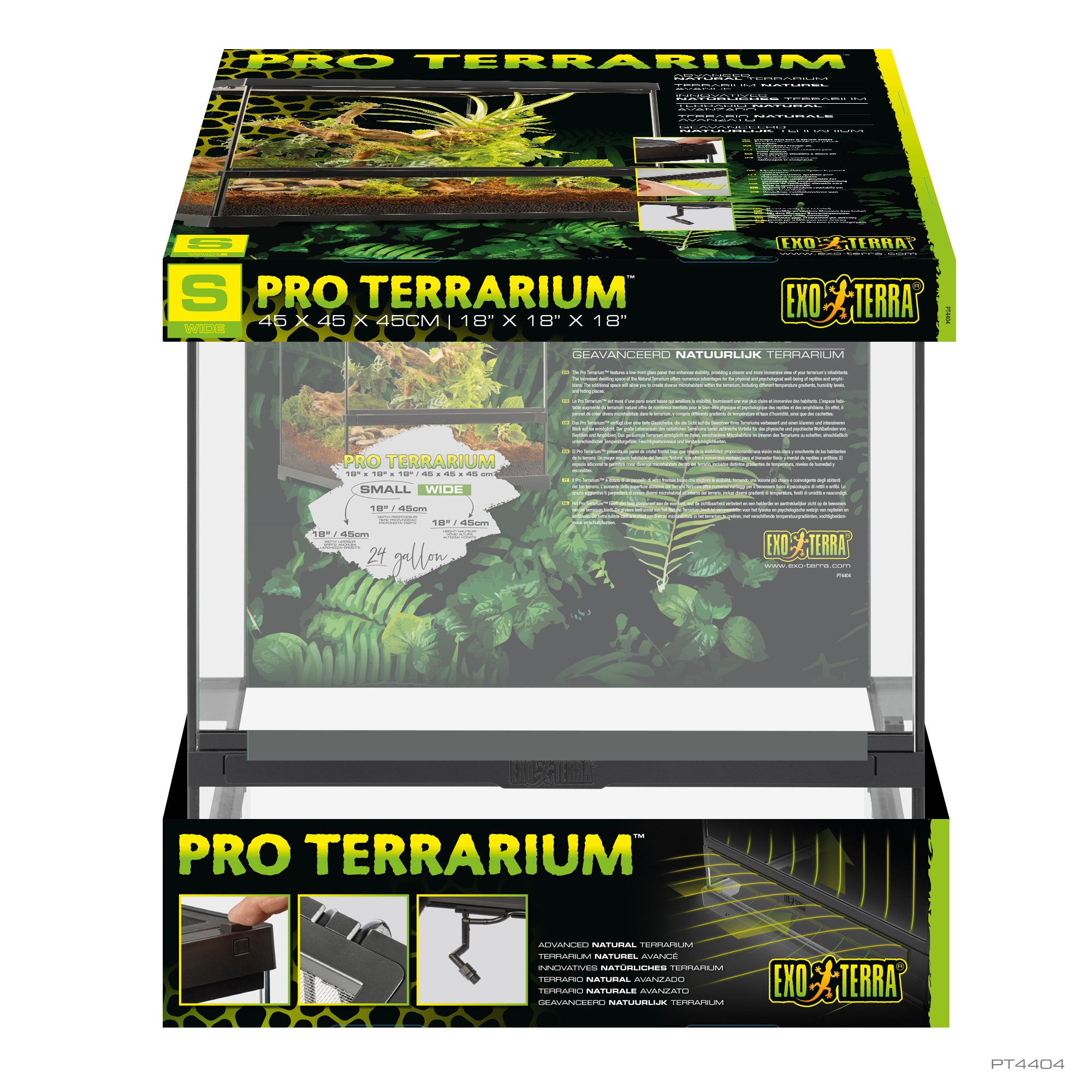 Terrarium professionnel Exo Terra, habitat avancé naturel, petit/large, 45 x 45 x 45 cm