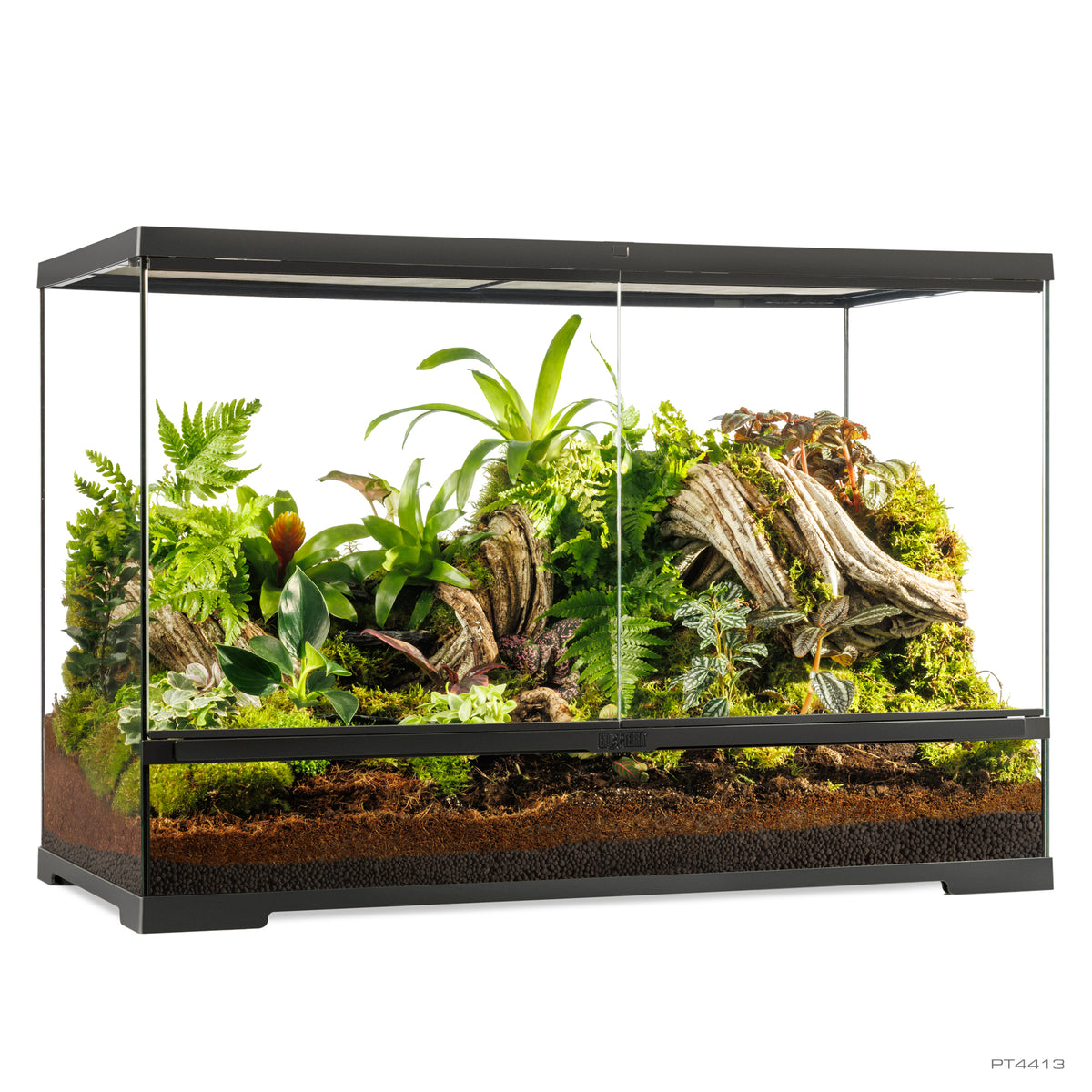 Terrarium professionnel Exo Terra, habitat avancé naturel, moyen/large, 90 x 45 x 60 cm - La niche&amp;moi