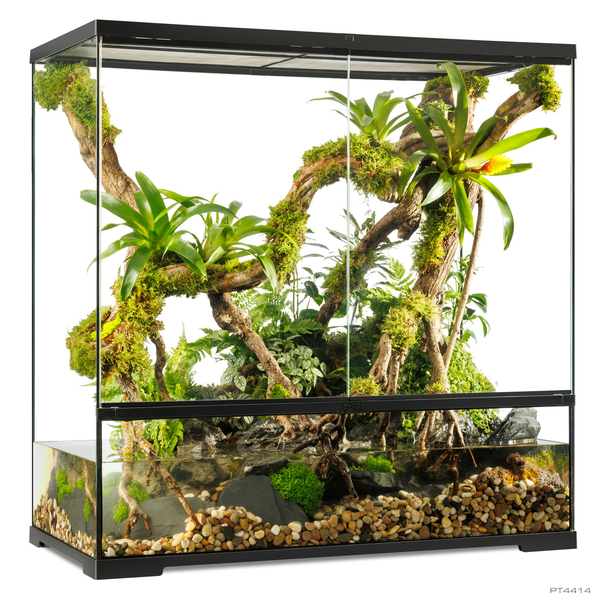Paludarium professionnel Exo Terra, habitat avancé naturel, grand/très haut, 90 x 45 x 90 cm - La niche&amp;moi