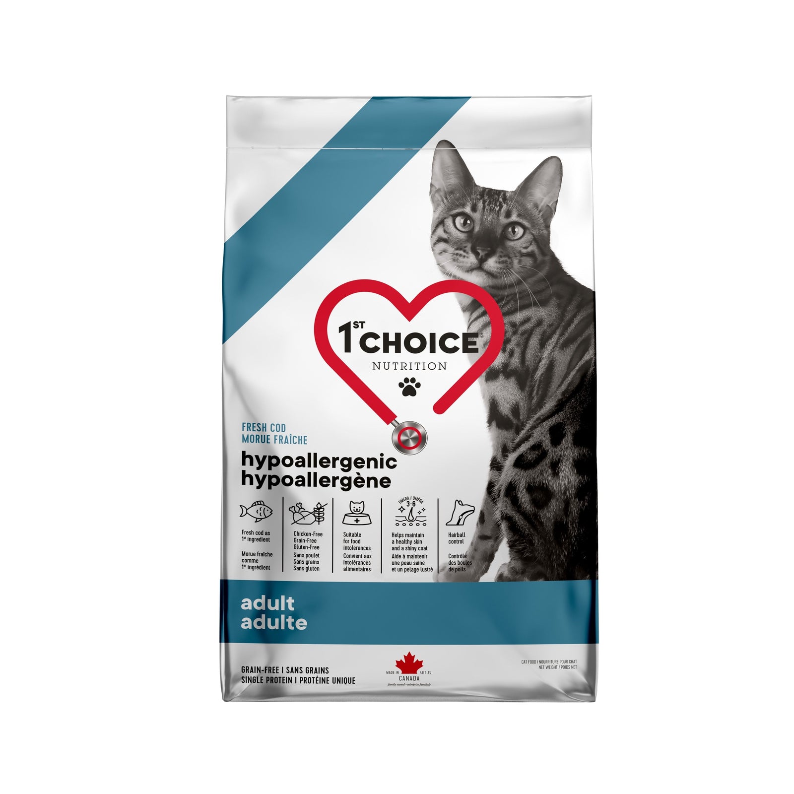 1st Choice Nourriture Pour Chat, Hypoallergène - Morue Sans Grains 1,8kg - La niche&moi