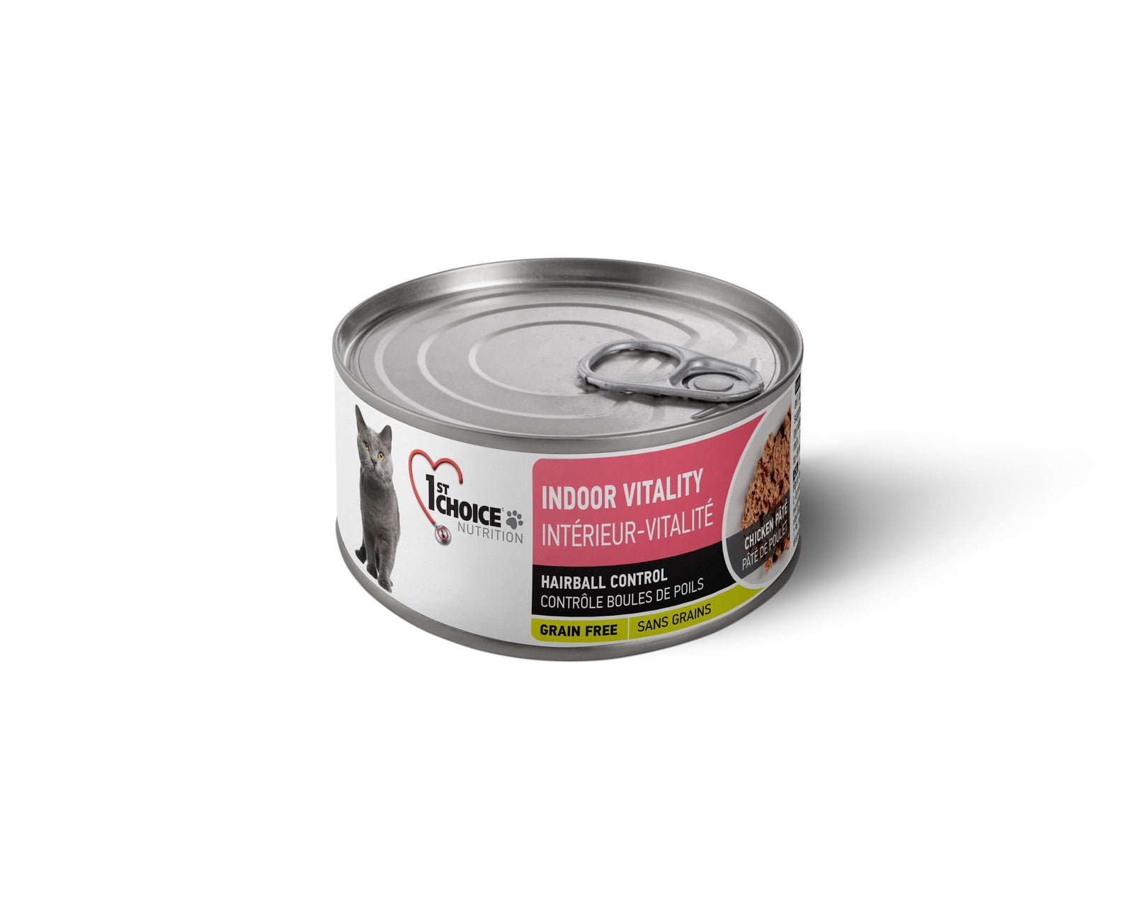 1st Choice Conserves Pour Chat, Intérieur Vitalité - Pâté De Poulet Sans Grains 156gr - La niche&moi