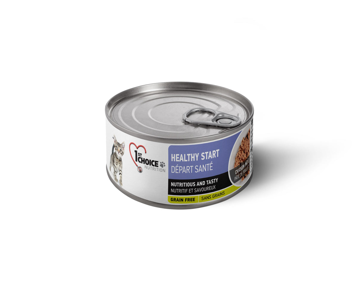 1st Choice Conserves Pour Chaton, Départ Santé - Pâté De Poulet Sans Grains 156gr - La niche&amp;moi