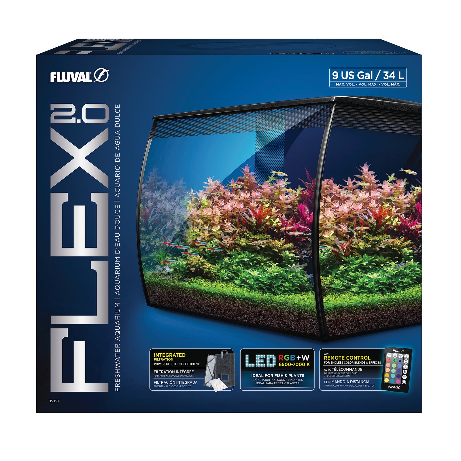 Aquarium équipé Flex 2.0 Fluval, 34 L (9 gal US) - La niche&moi