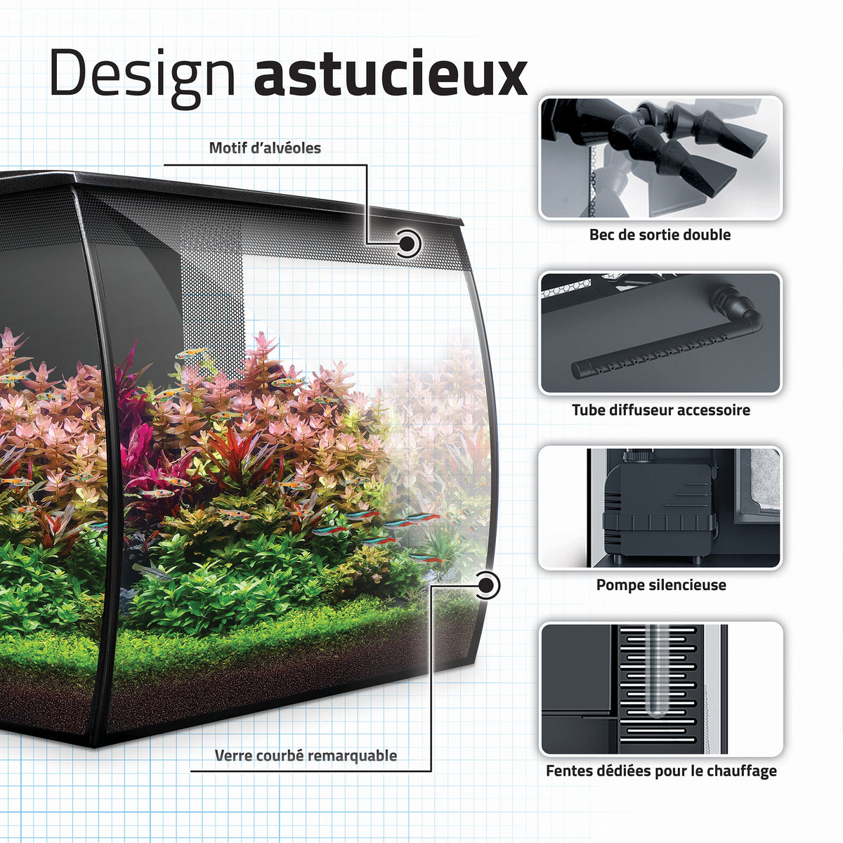 Aquarium équipé Flex 2.0 Fluval, 34 L (9 gal US) - La niche&amp;moi
