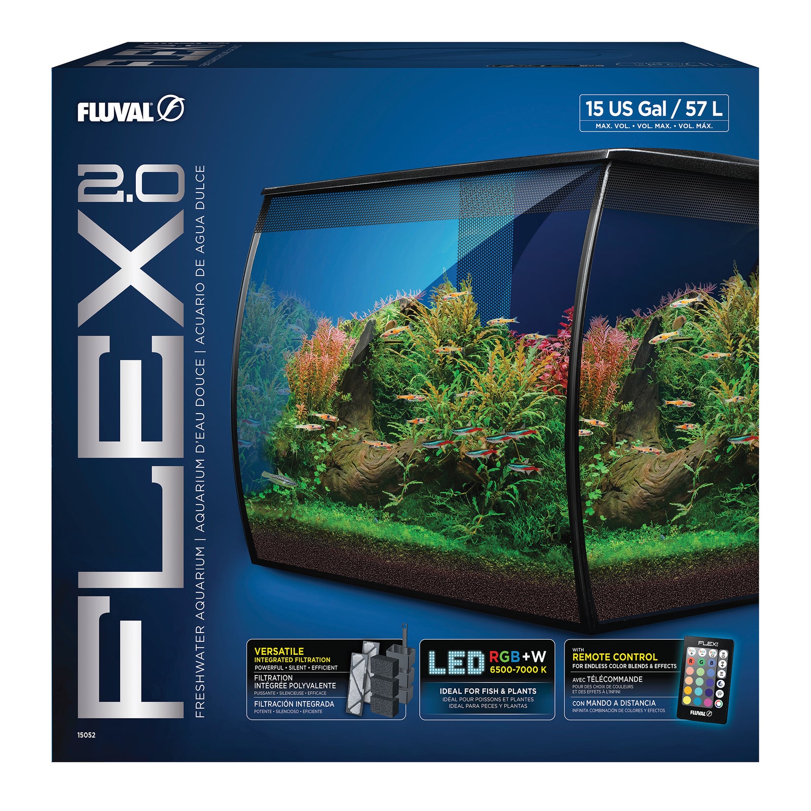 Aquarium équipé Flex 2.0 Fluval, 57 L (15 gal US) - La niche&moi