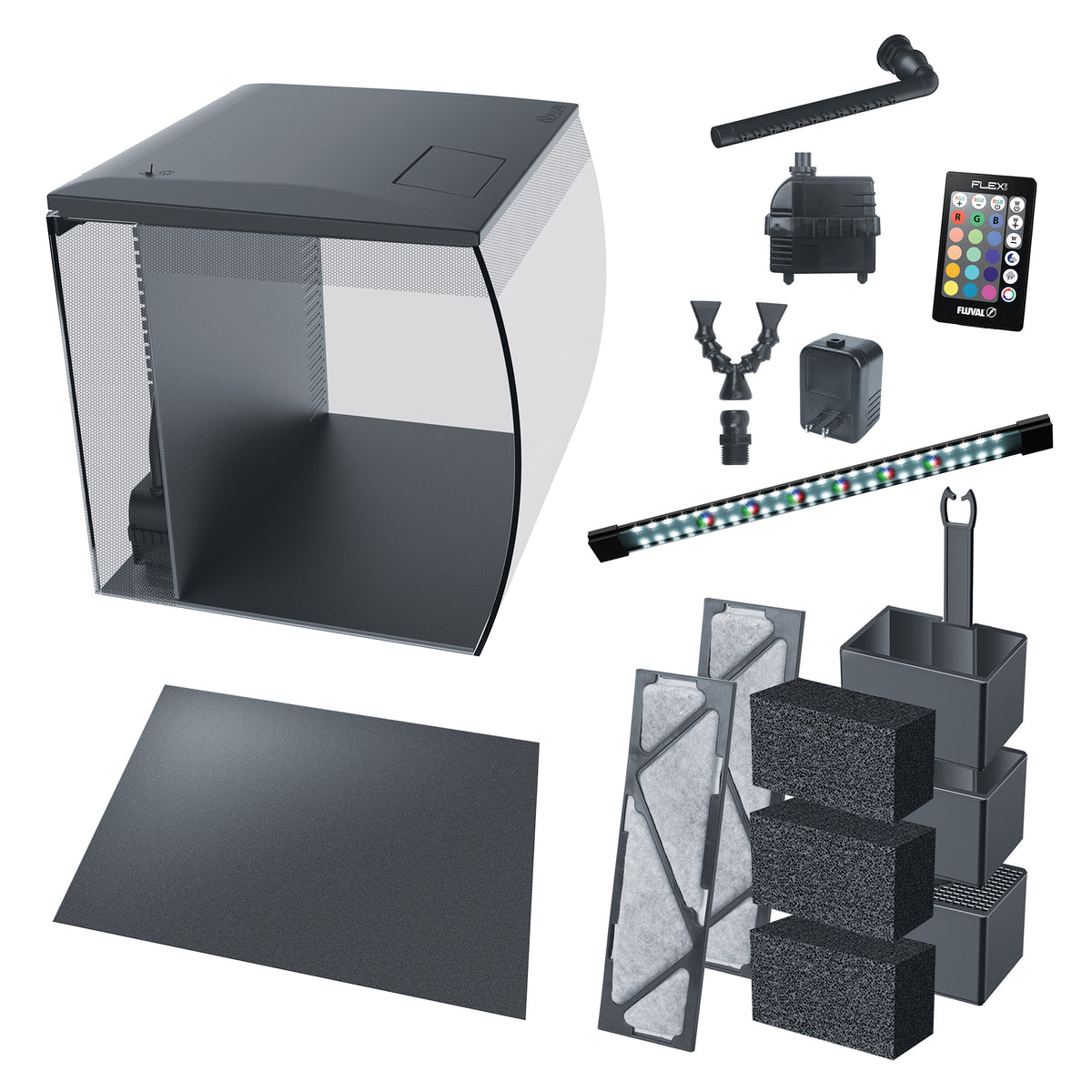 Aquarium équipé Flex 2.0 Fluval, 57 L (15 gal US) - La niche&amp;moi