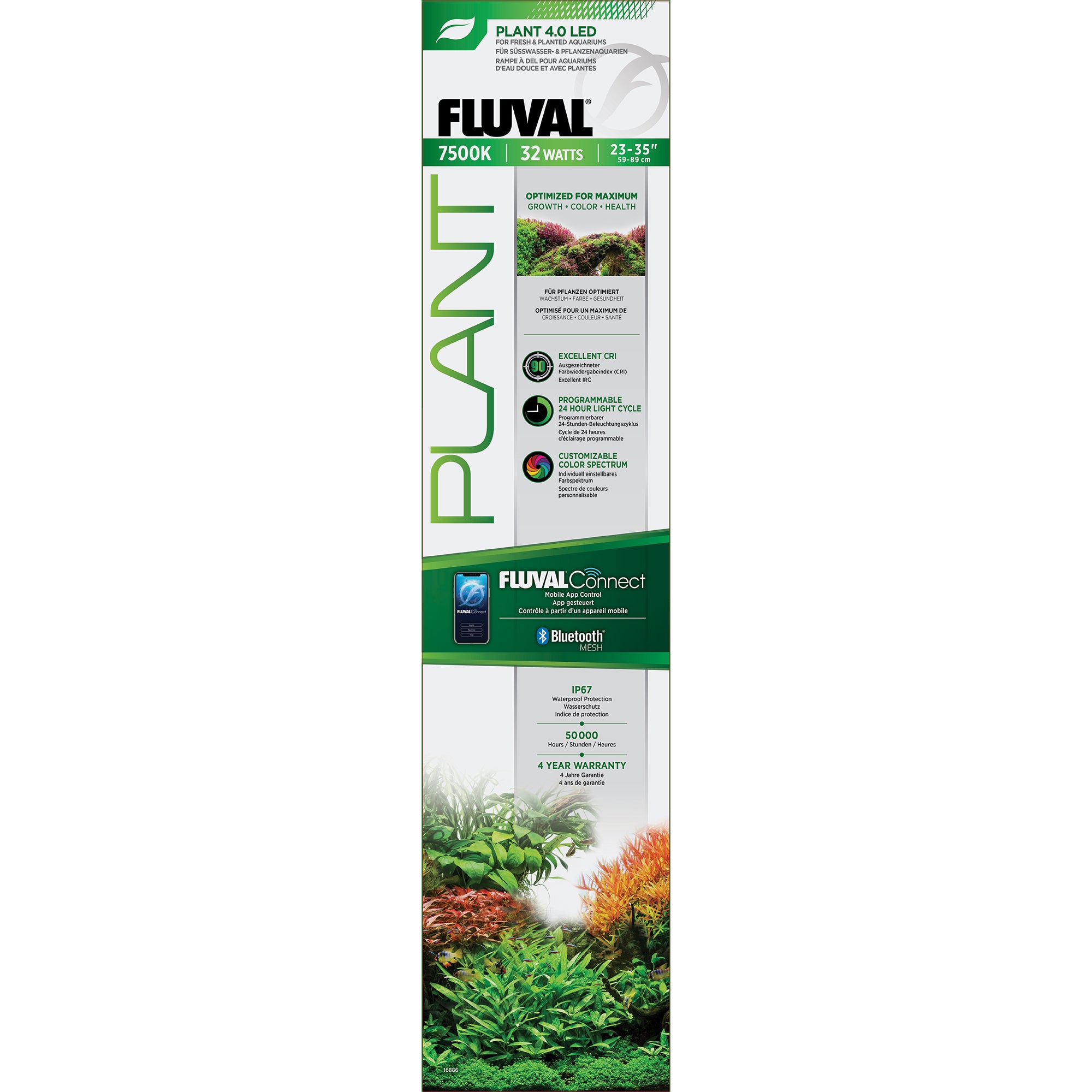 DEL Plante 4.0 Fluval, 32 W, 59-89 cm (23-35 po) - La niche&moi