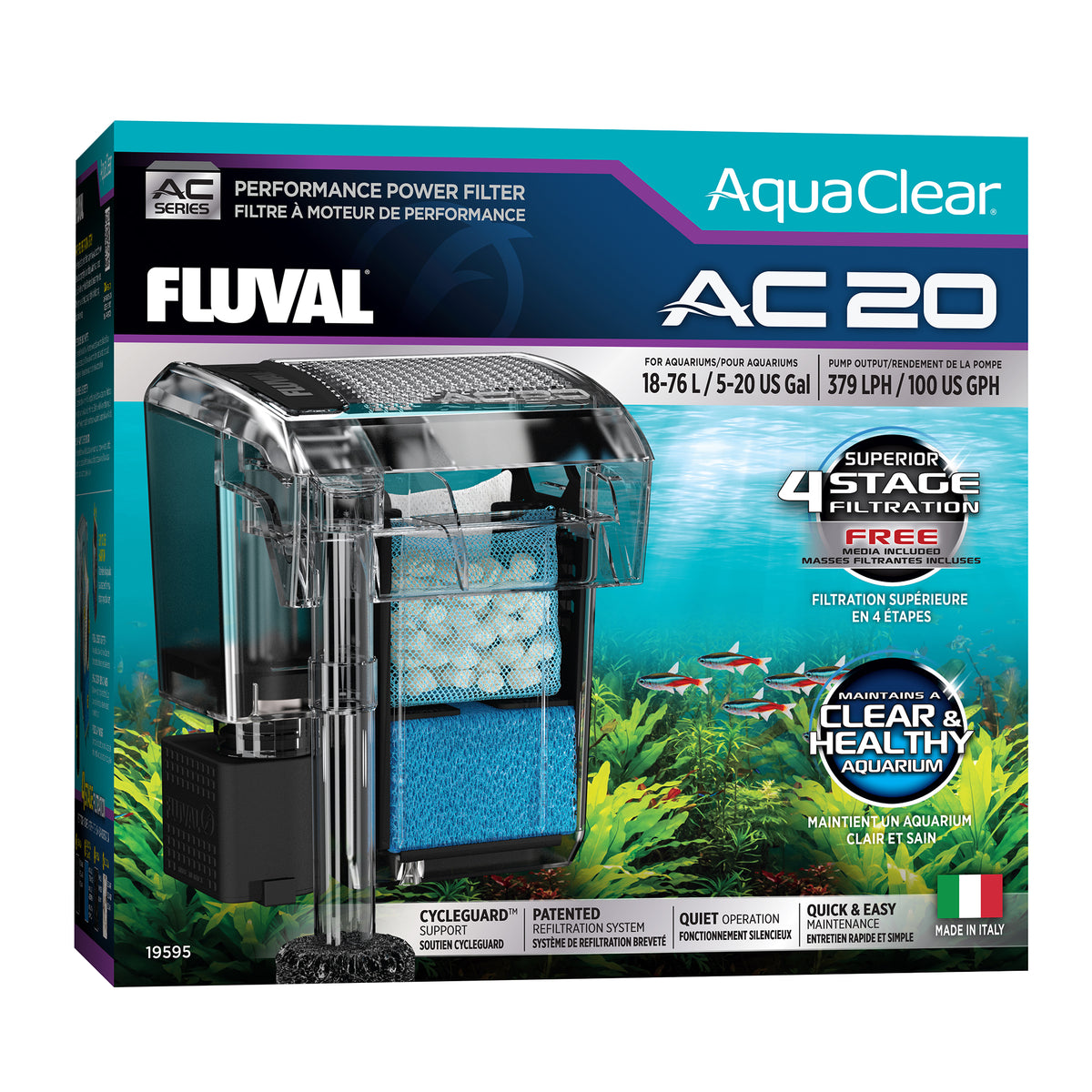 Filtre à moteur AC20 AquaClear, 18-76 L (5-20 gal) - La niche&amp;moi