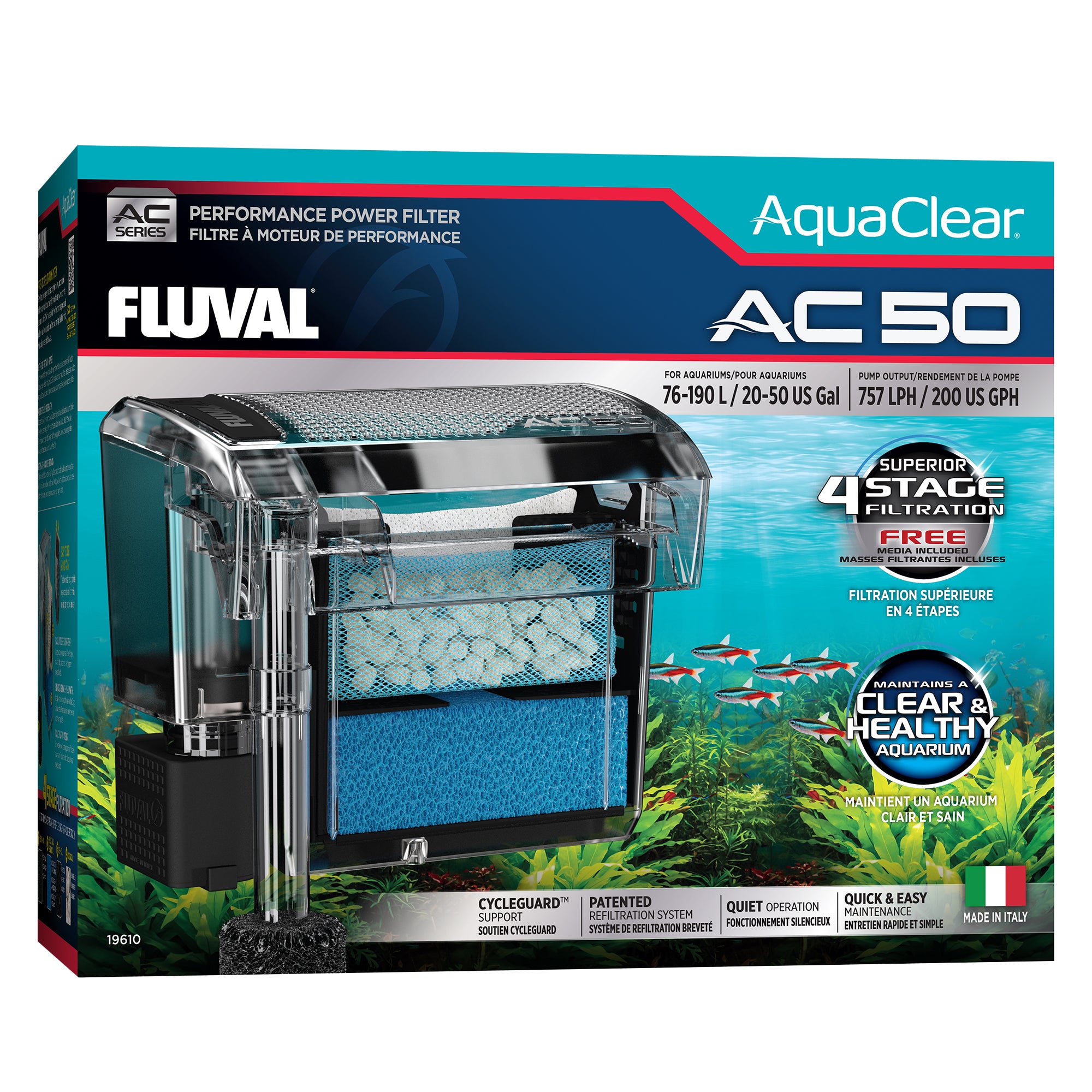 Filtre à moteur AC50 AquaClear, 76-190 L (20-50 gal)