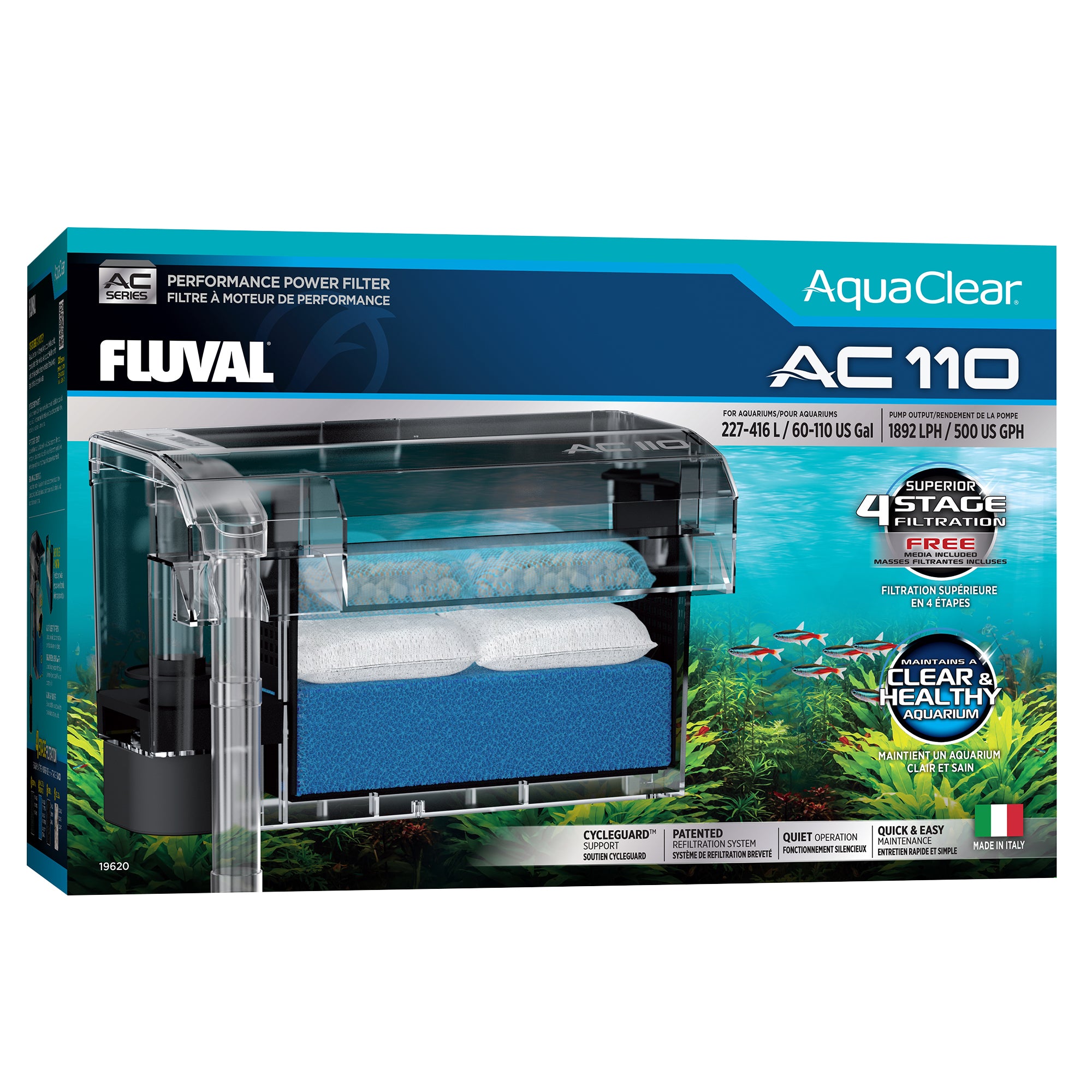 Filtre à moteur AC110 AquaClear, 227-416 L (60-110 gal)