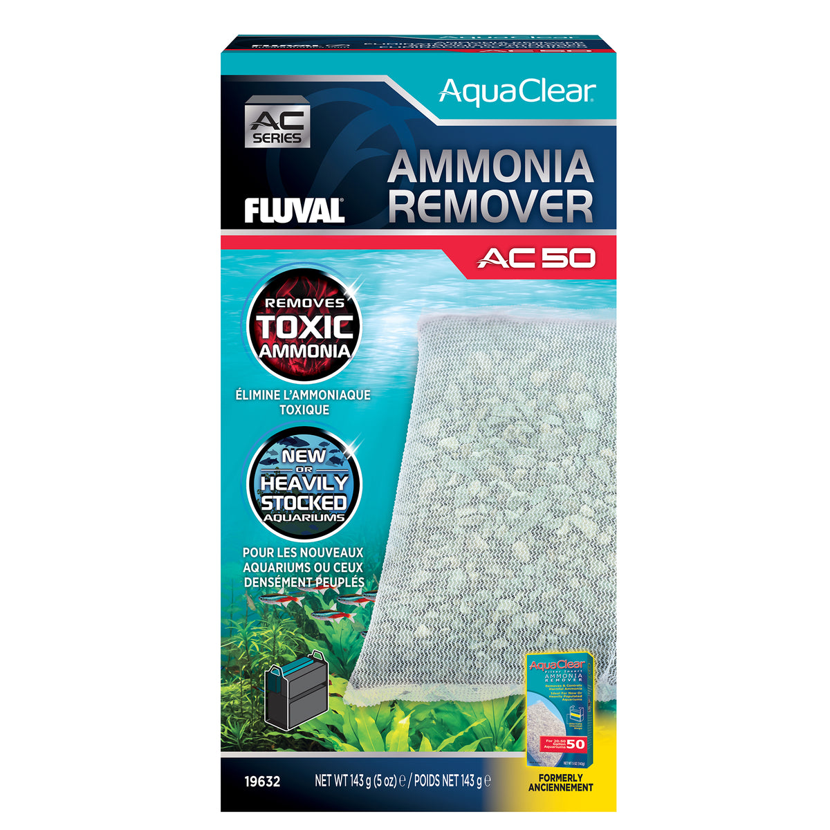 Éliminateur d’ammoniaque pour filtre à moteur AC50 AquaClear, 143 g (5 oz) - La niche&amp;moi