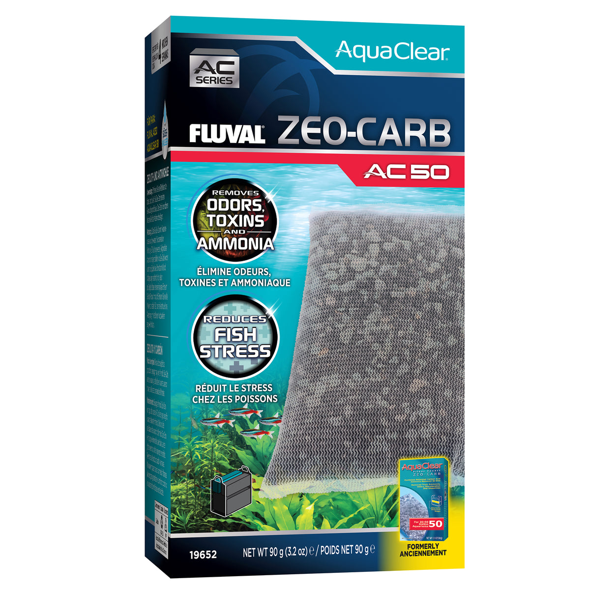 Masse filtrante Zeo-Carb pour filtre à moteur AC50 AquaClear, 90 g (3,2 oz) - La niche&amp;moi