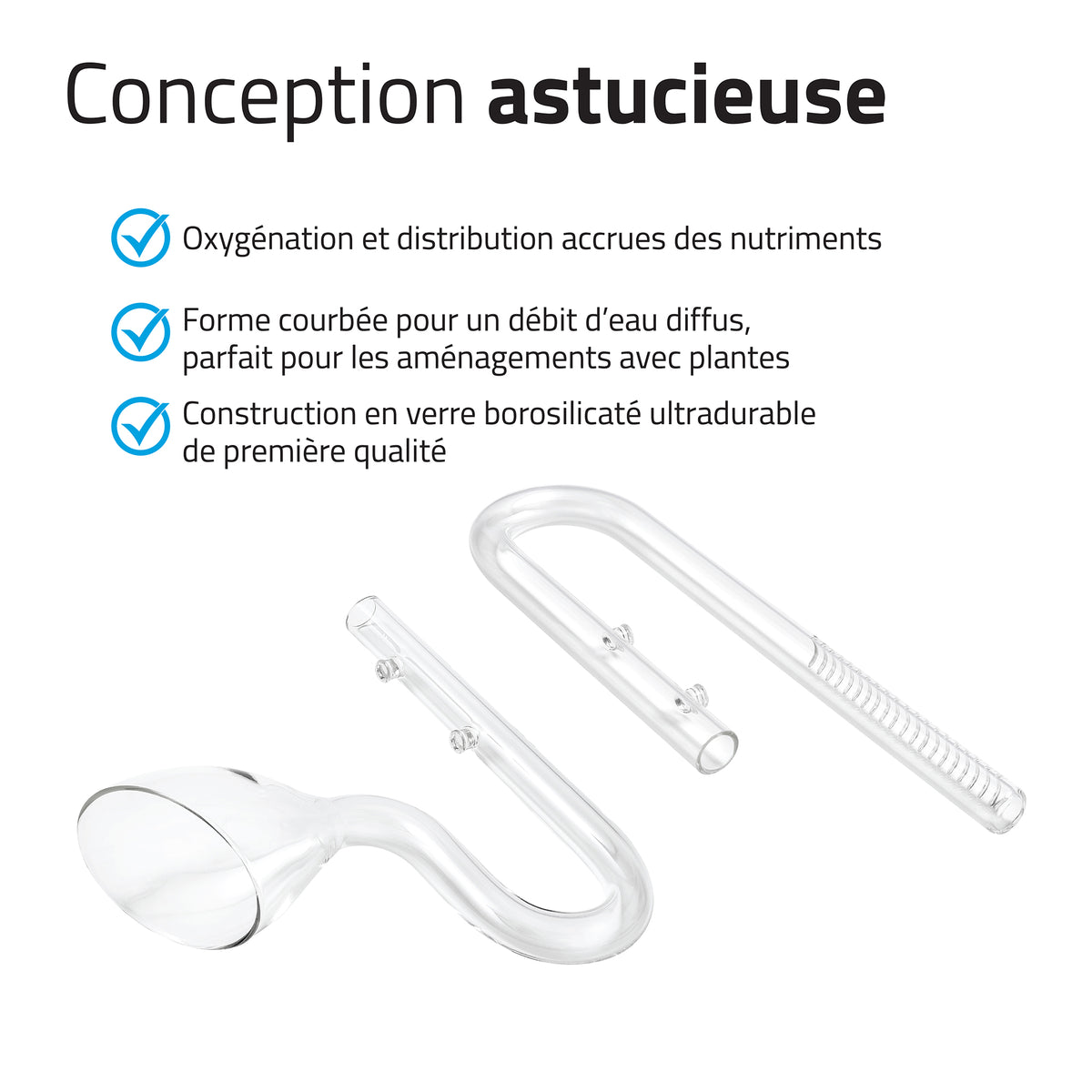 Tuyaux de lys en verre Fluval, 17 mm - La niche&amp;moi