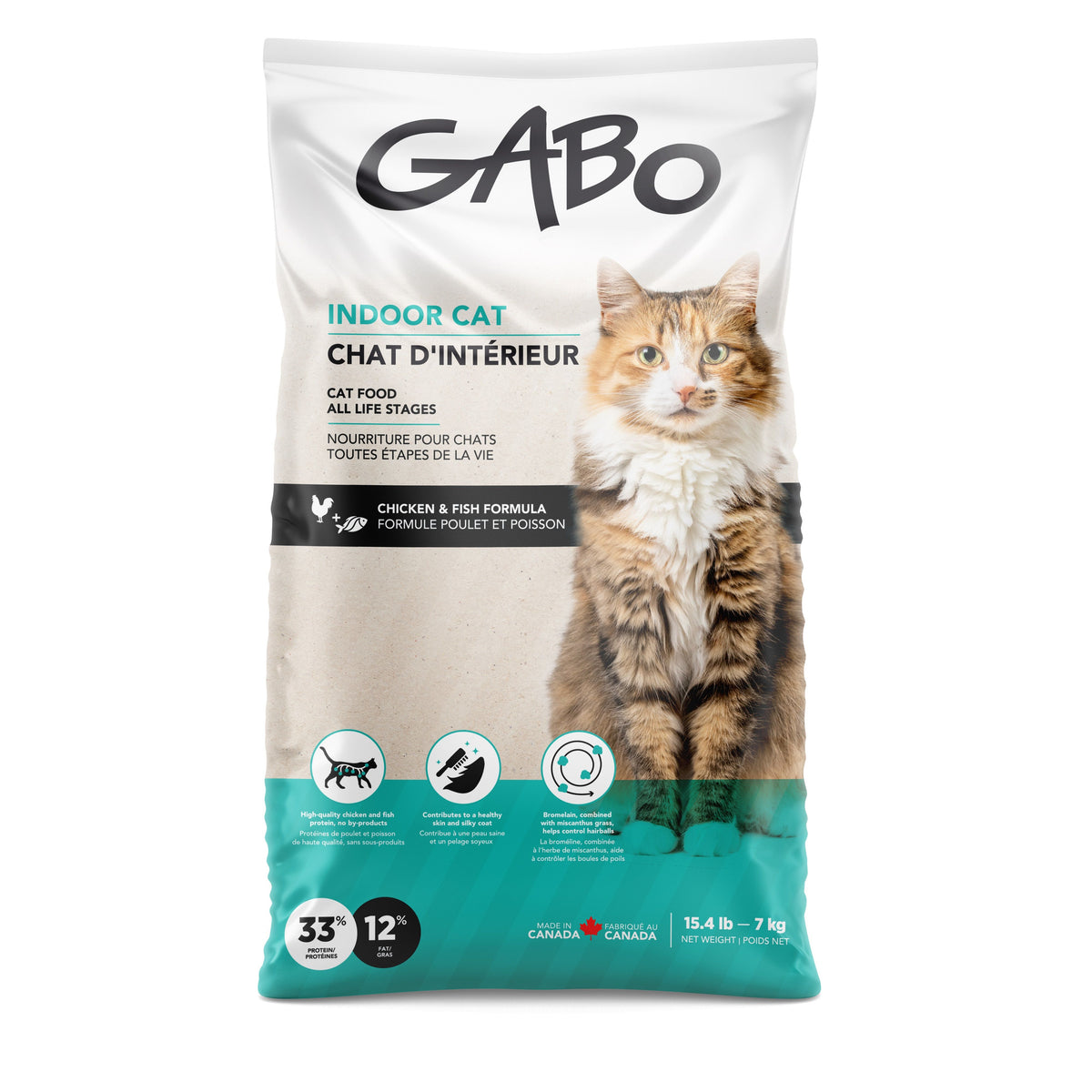 Gabo Nourriture Pour Chat &amp; Chaton, Tout Stade De Vie - Chat D'intérieur, Poulet Et Poisson 15.4 Lb - La niche&amp;moi