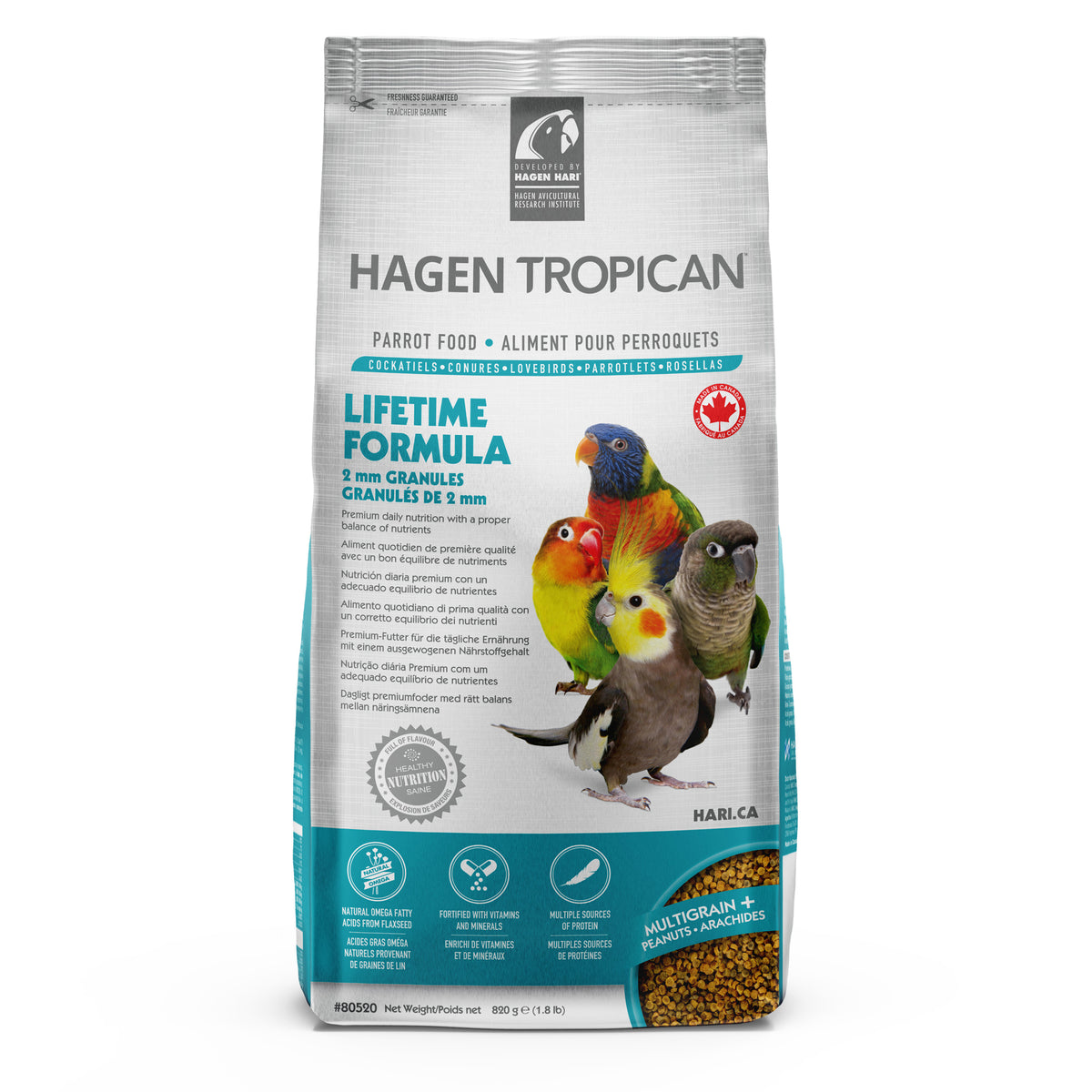 Lifetime Tropican formula for small parrots 2 mm - 820 g (1.8 lb)