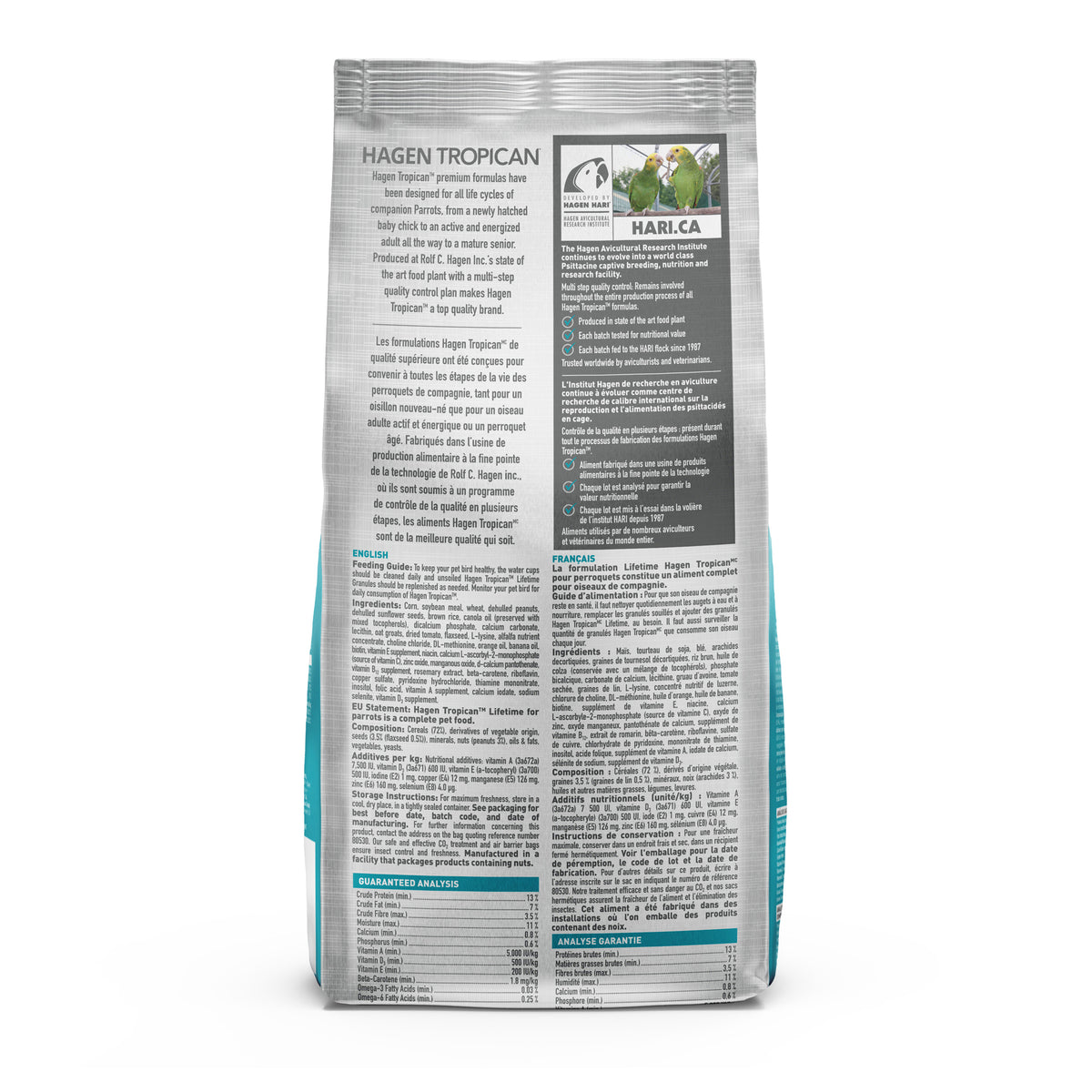 Tropican Lifetime Formula Granules for Parrots (4 mm) - 820 g (1.8 lb)