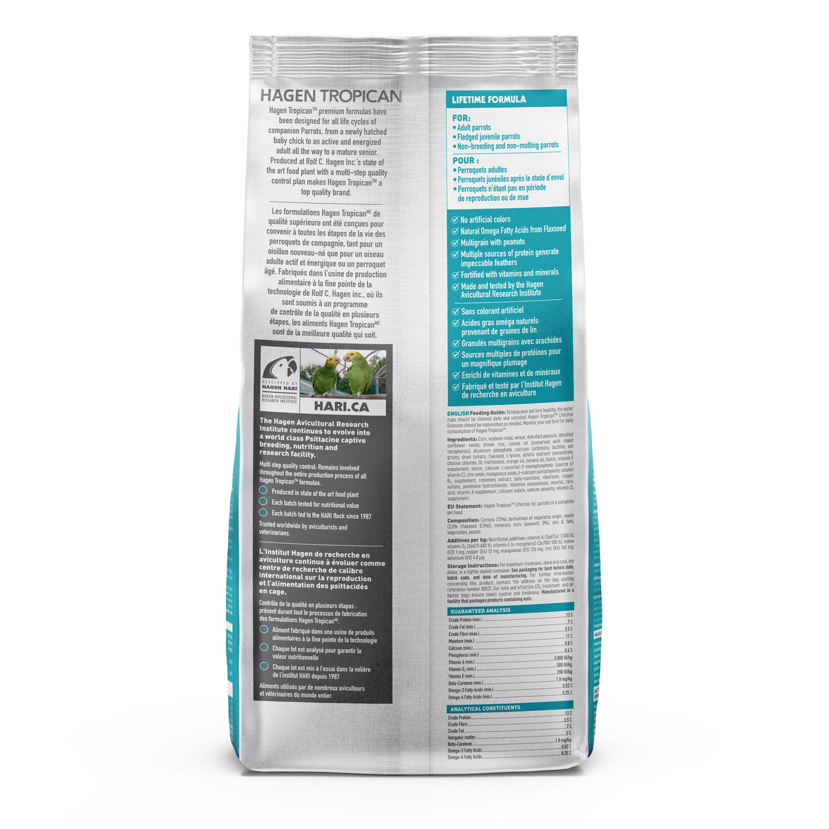 Tropican Lifetime Formula Granules for Parrots 4 mm - 1.8 kg (4 lb)