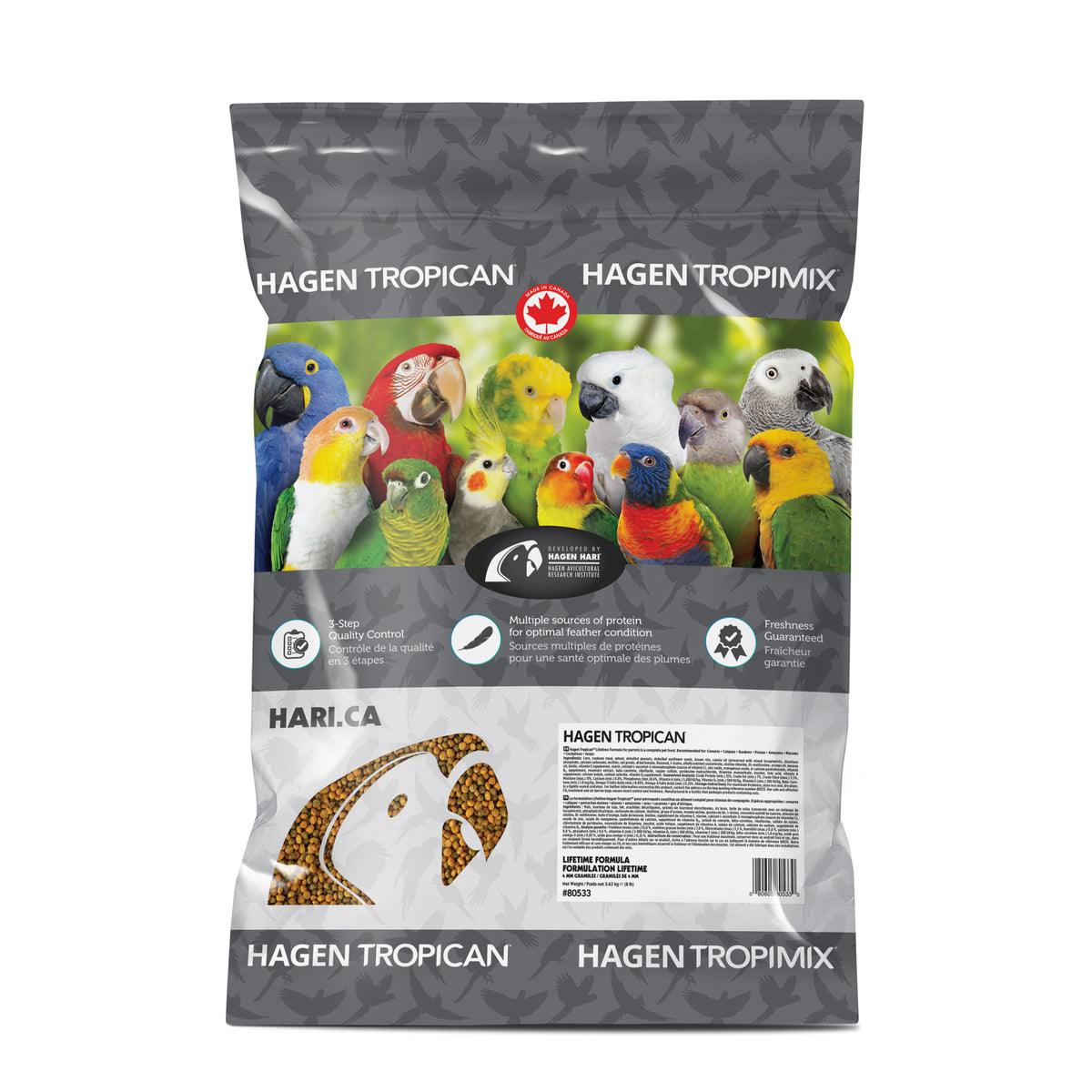 Tropican Lifetime Formula Granules for Parrots 4 mm - 3.63 kg (8 lb)